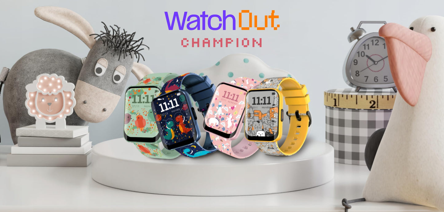 WatchOut Champion Kids SmartWatch with Habit Building, Heart Rate, Water Reminder, Curved Sceen, Waterproof, Activity Track, School Mode, Best Gift, Boys, Girls, Age 3-17, SharkTank Fame (Blush Pink)