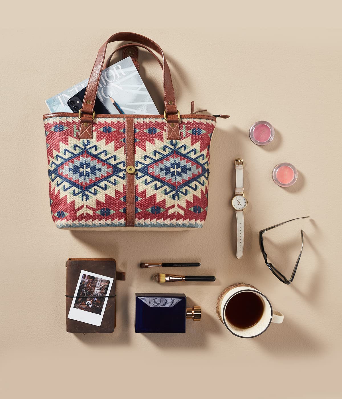 Mona B Women Canvas Tote Bag | Shoulder Bag | Hand Bag For Shopping, Travel And, Grocery (Metro, Medium), Multicolour