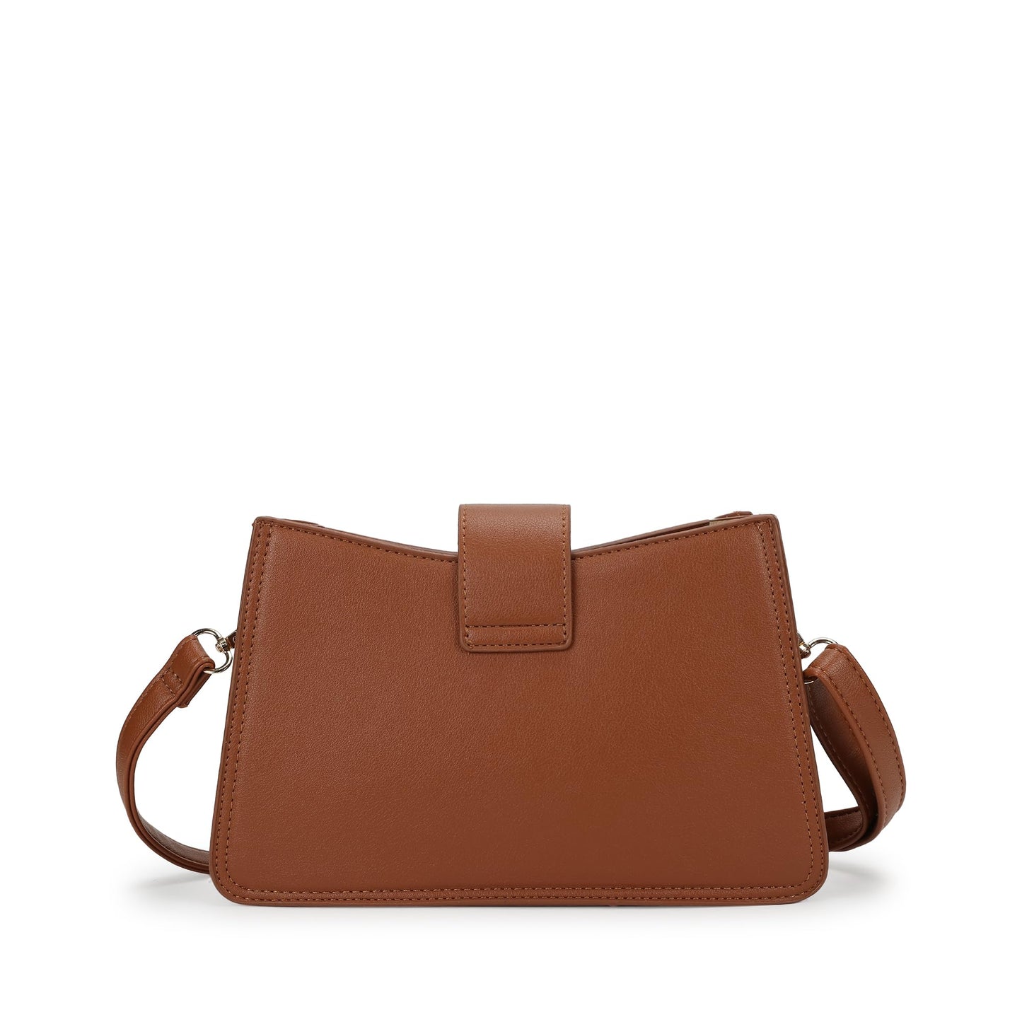 Fastrack Women Structured Sling Bag with Metal Accents | Flap and Zip Closure, Inner Zip and Slip Pockets | Adjustable Sling Belt | Stylish Everyday Bag | Sling Bag for Casual Carry