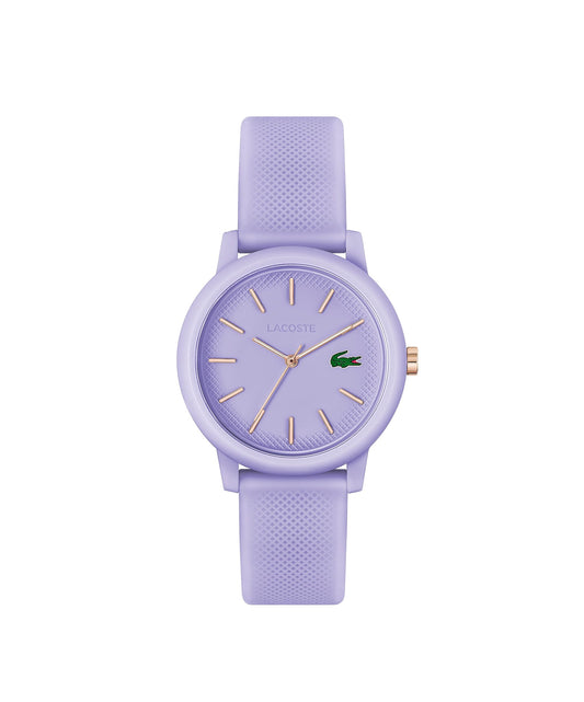 Lacoste 12.12 Women's Classic Water Resistant Quartz Watch, Lilac, Minimalist