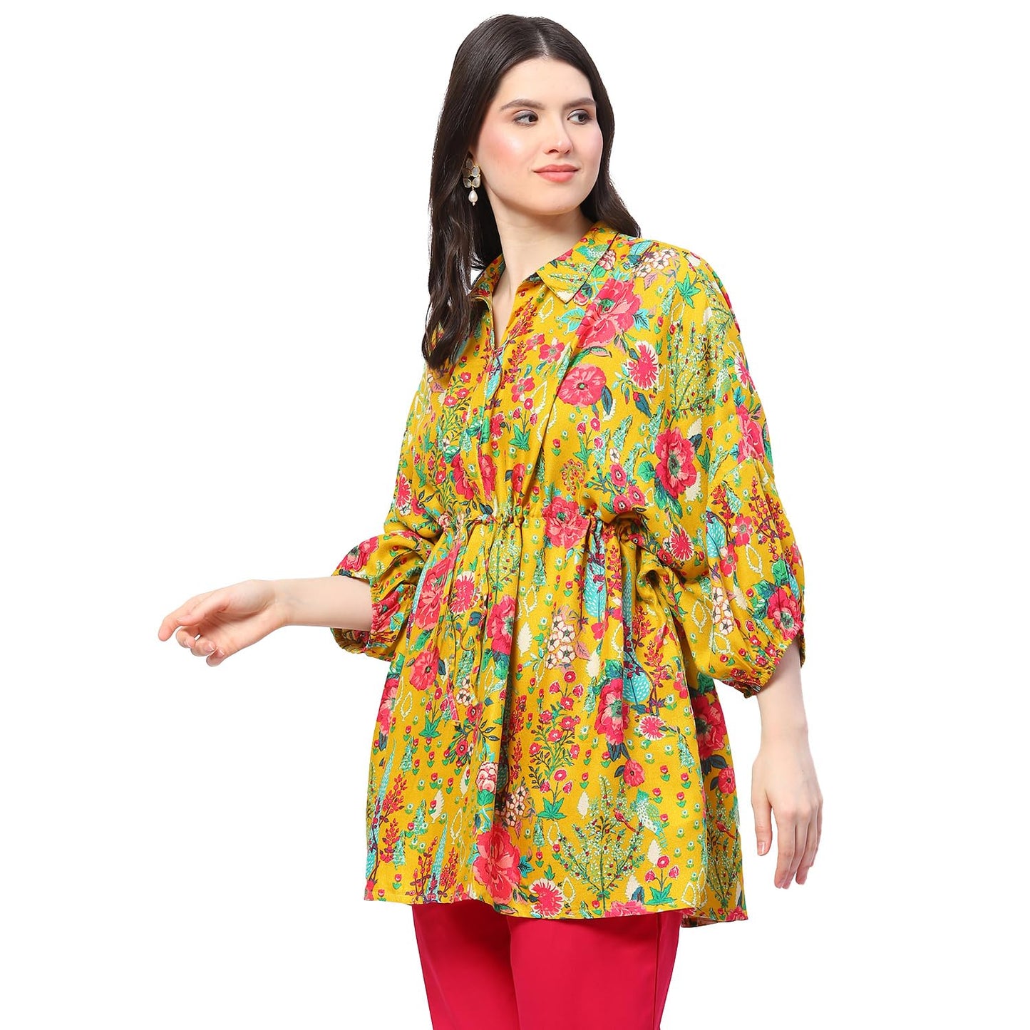 BIBA Women Printed Straight Mix and Match(RAJNIWAS19577_Mustard_38)