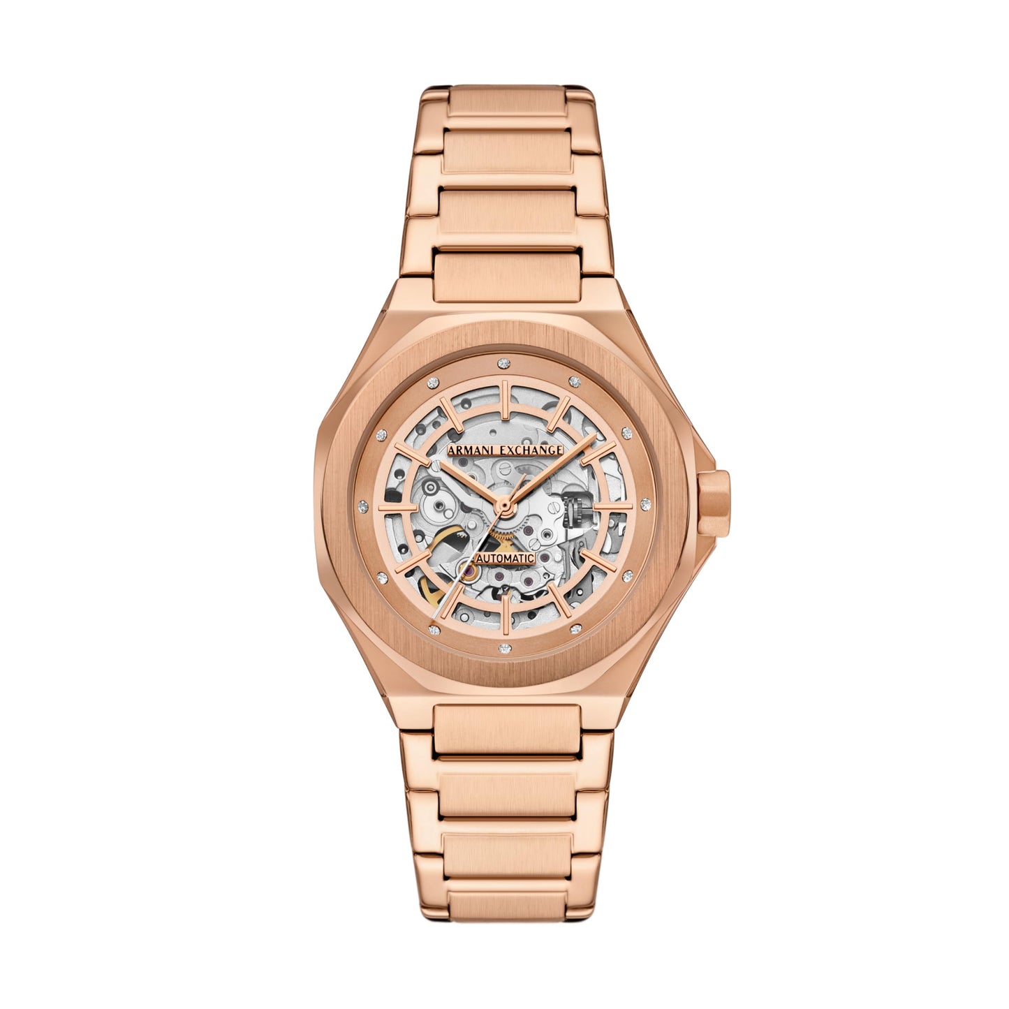 Armani Exchange NA Rose Gold Automatic Stainless Steel Watch AX4619
