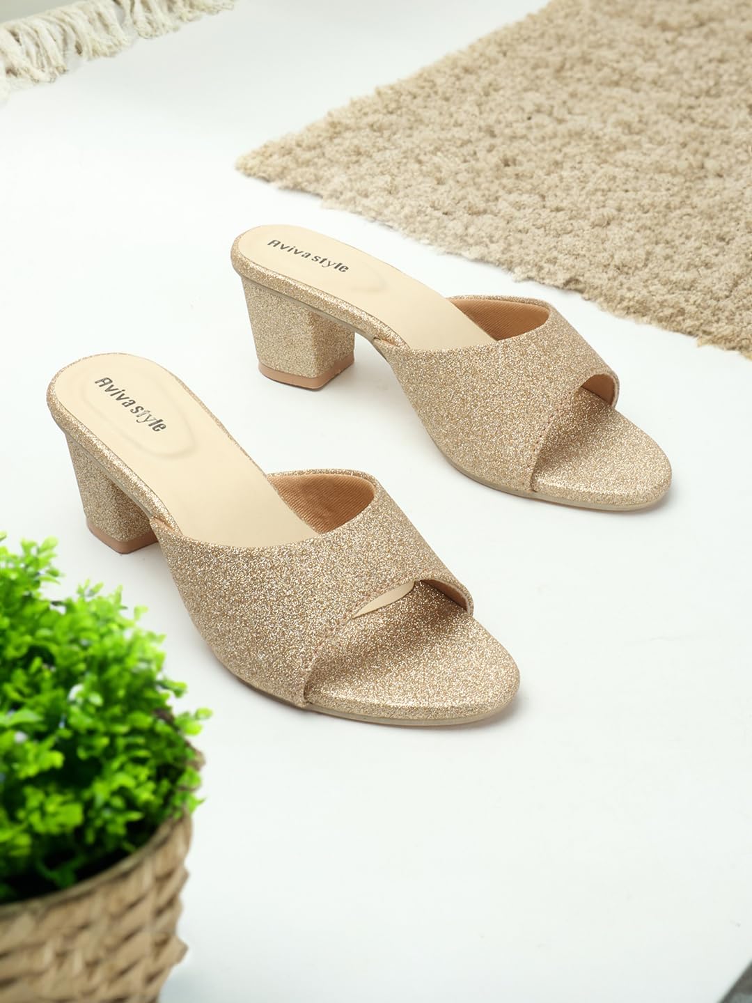 Women's Glitter Block Heel Sandals | Ideal for Weddings, Events & Everyday Fashion (UK Footwear Size System, Adult, Women, Numeric, Medium, 9)