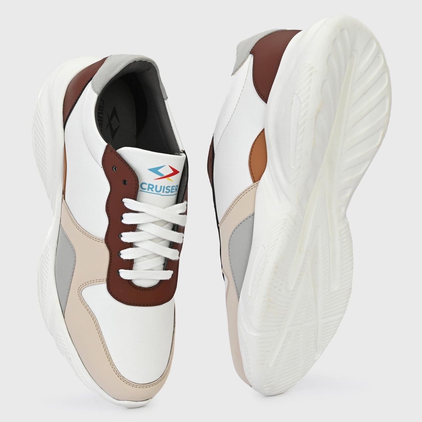Cruiser Men's Fleix Beige Chunky Sneakers_9 UK (2528-6)