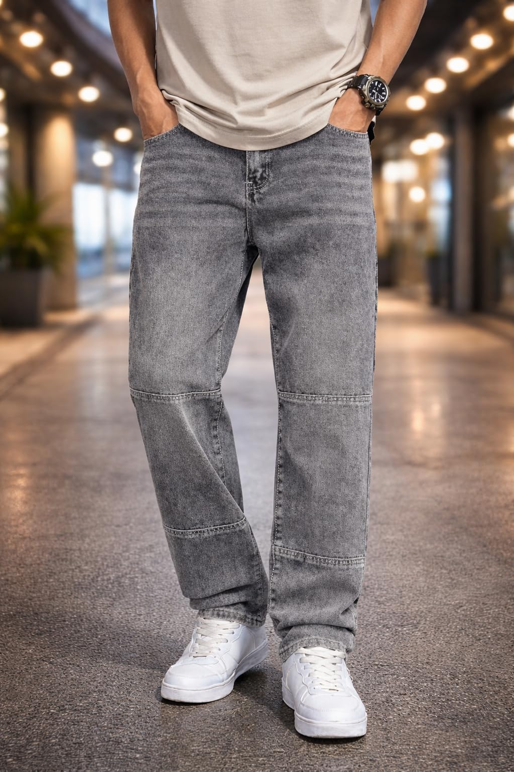 ODDMONKEY Jeans for Man || Baggy Jeans for Man || Pant for Men (JEANS-11-Grey-Baggy-38)