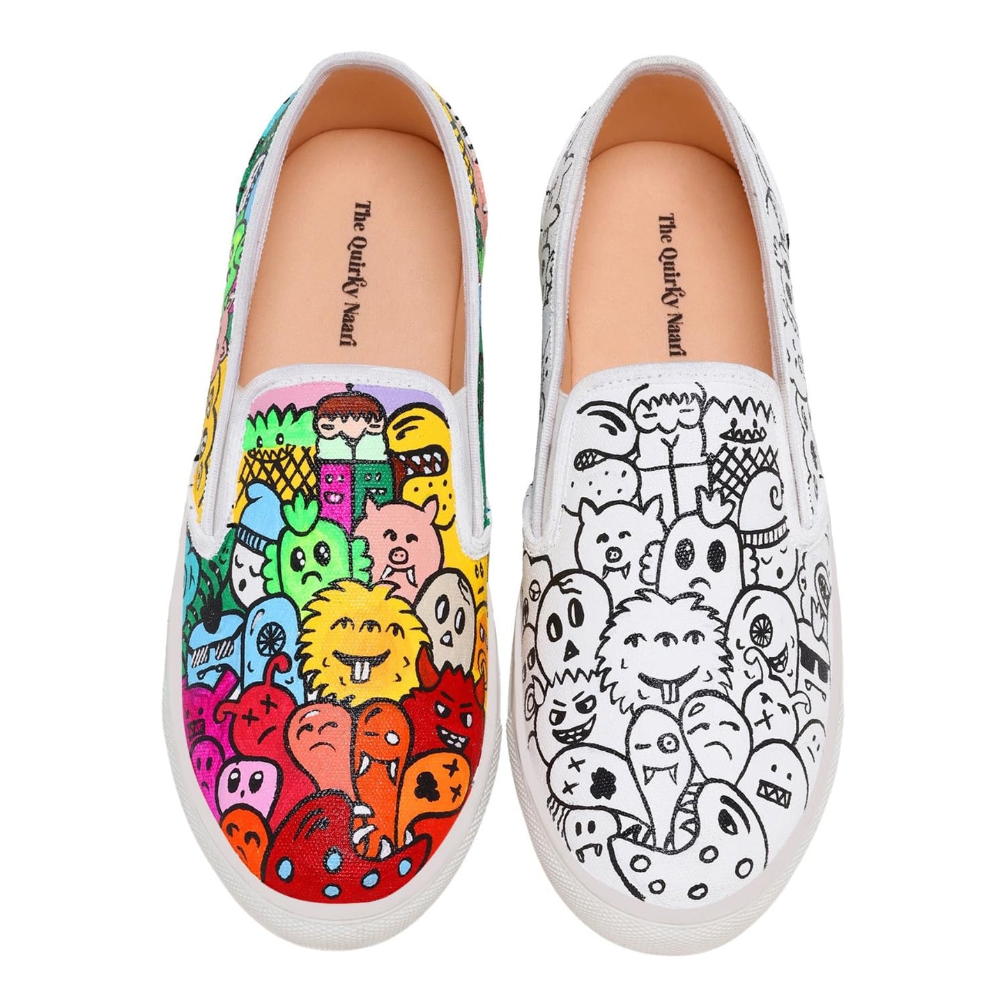 THE QUIRKY NAARI Color Me Up Slipons - Show Off Your Unique Flair | Multicolor