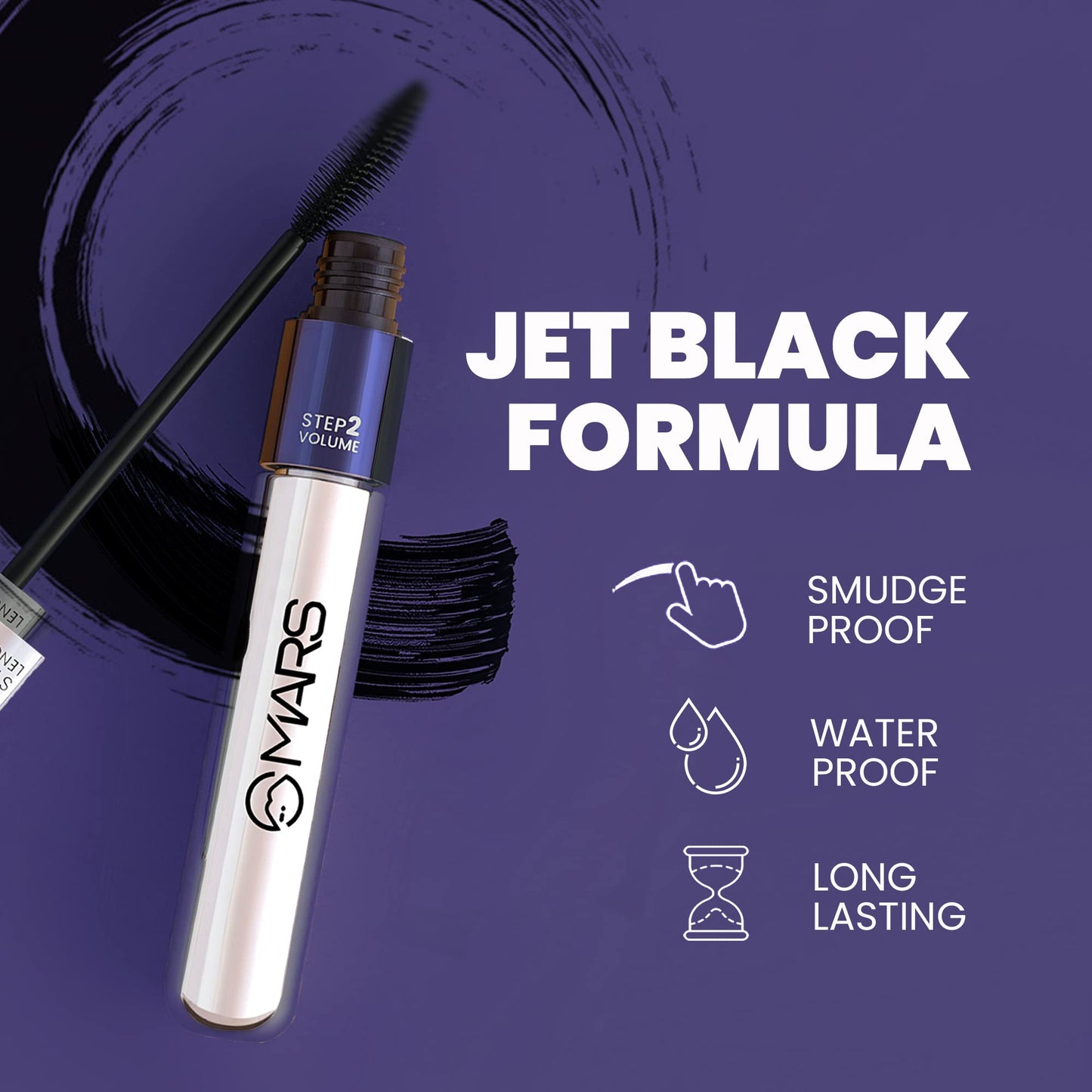 MARS Double Trouble Volumizing and Lengthening Mascara | 2-in-1 Mascara for Women | Long Lasting (15 ml) (Black)