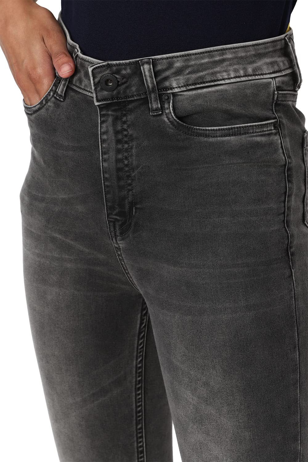 Allen Solly Women's Skinny Jeans (AHDNCSSFS04839_Grey_28)