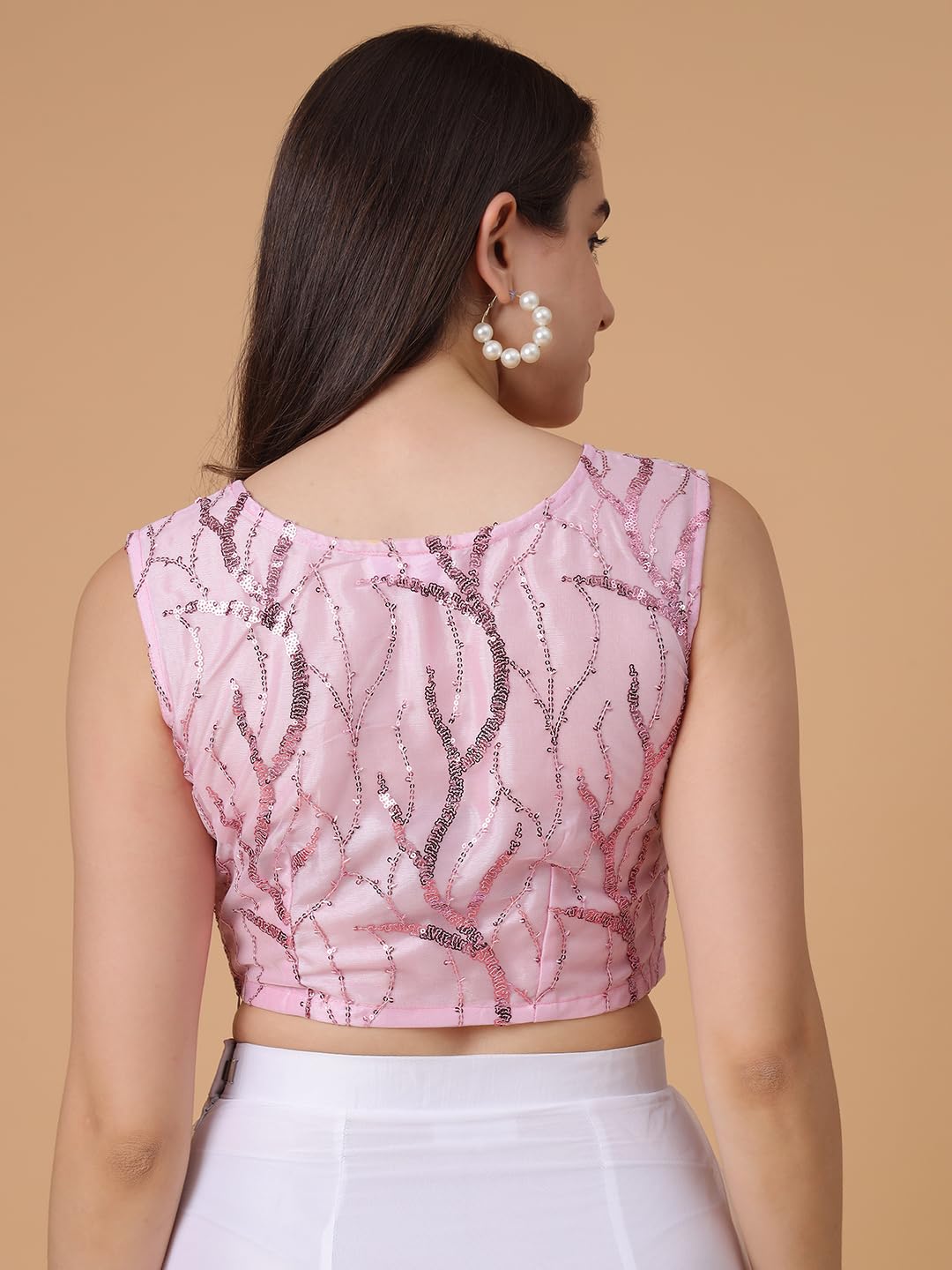 Frolic Rolic Lavender Net Sequins Embellished Blouse (FRBLS-004_L)