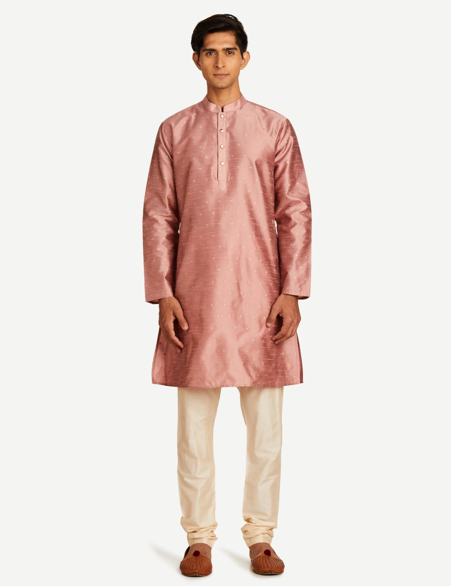 Amazon Brand - Symbol Men's Kurta Bundi Churidar Set_SY-A23-MNA-BFKC-116_Pink_4XL