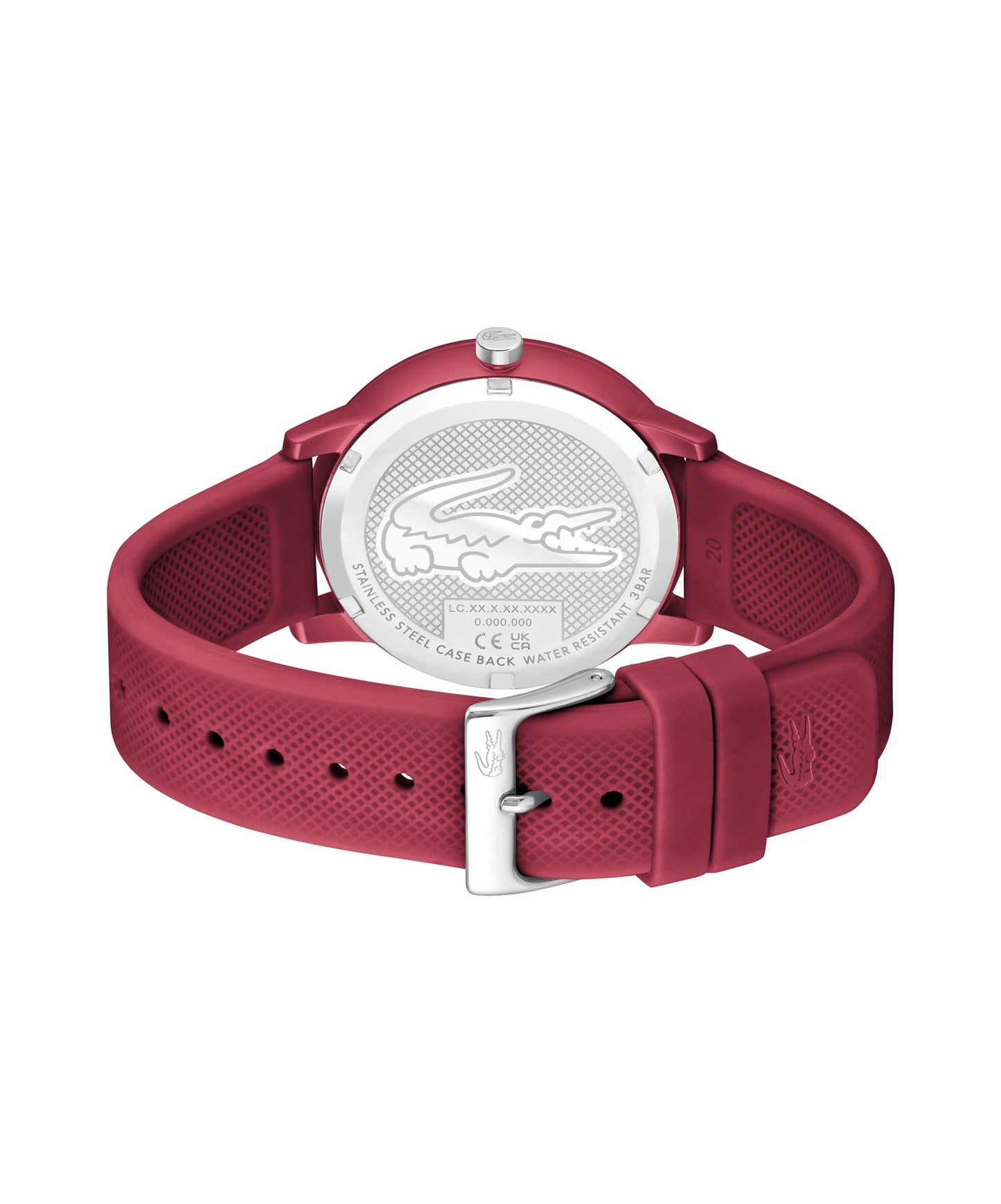 Lacoste Lacoste.12.12 Move Qtz Basic Red Round Dial Men's Watch|Silicone Material|Multi Color Band - 2011283