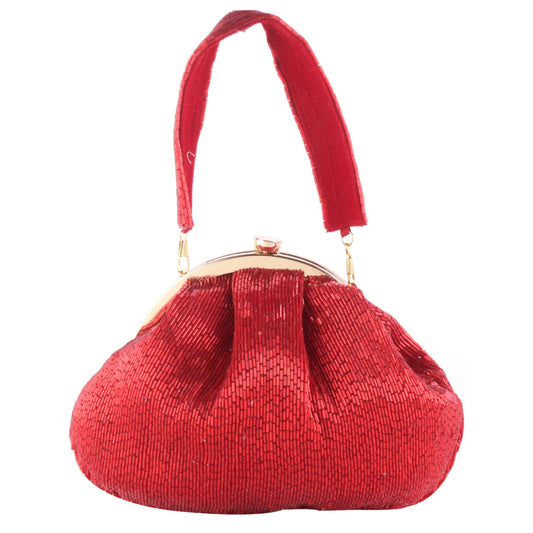 SWISNI Red red katdana batua bag II Women's Traditional Designer Clutch For Women & Girls II BATUA BAGS