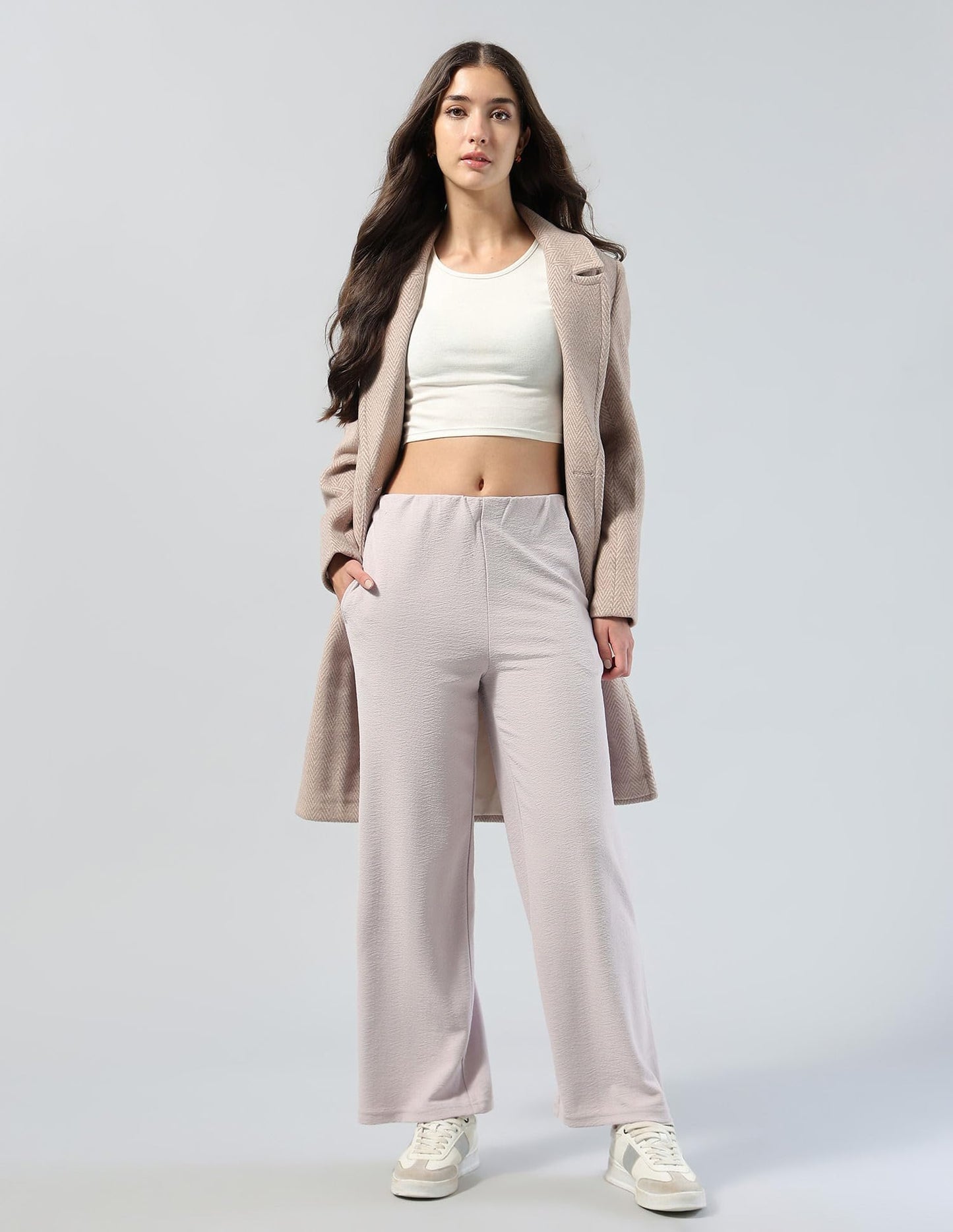 U.S. Polo ASSN. Textured Straight Fit Lounge Trousers (UWAW25TRO156_Pink_24)