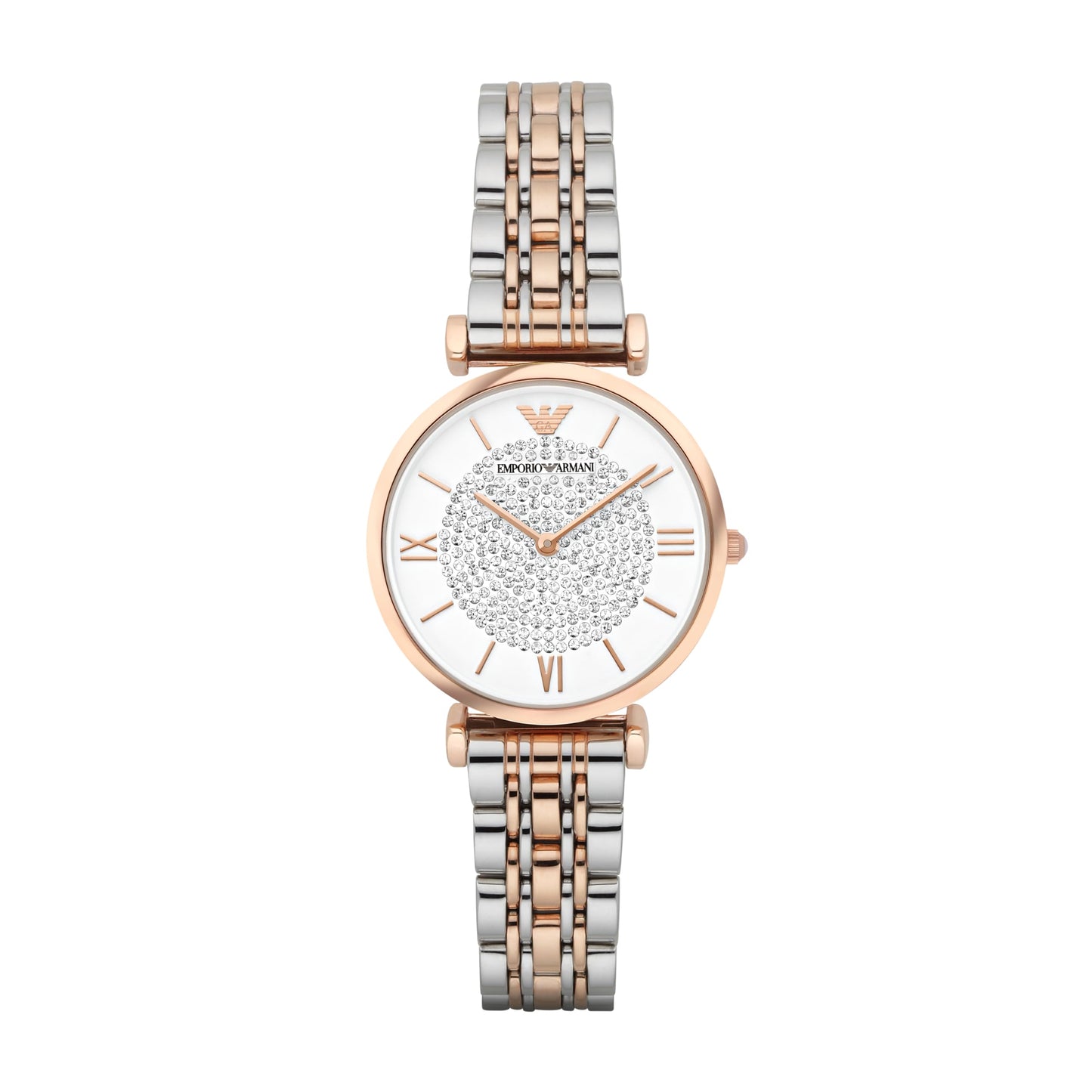Emporio Armani Stainless Steel Gianni T-Bar Analog White Dial Women Watch - Ar1926, Multi-Color Band
