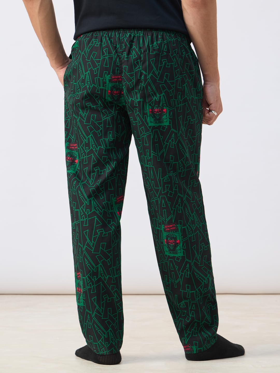 The Souled Store DC Comics: The Joke Men and Boys Elastic Waistband All Over Printed Cotton Relaxed Fit Lightweight All-Season Lounge Pyjamas
