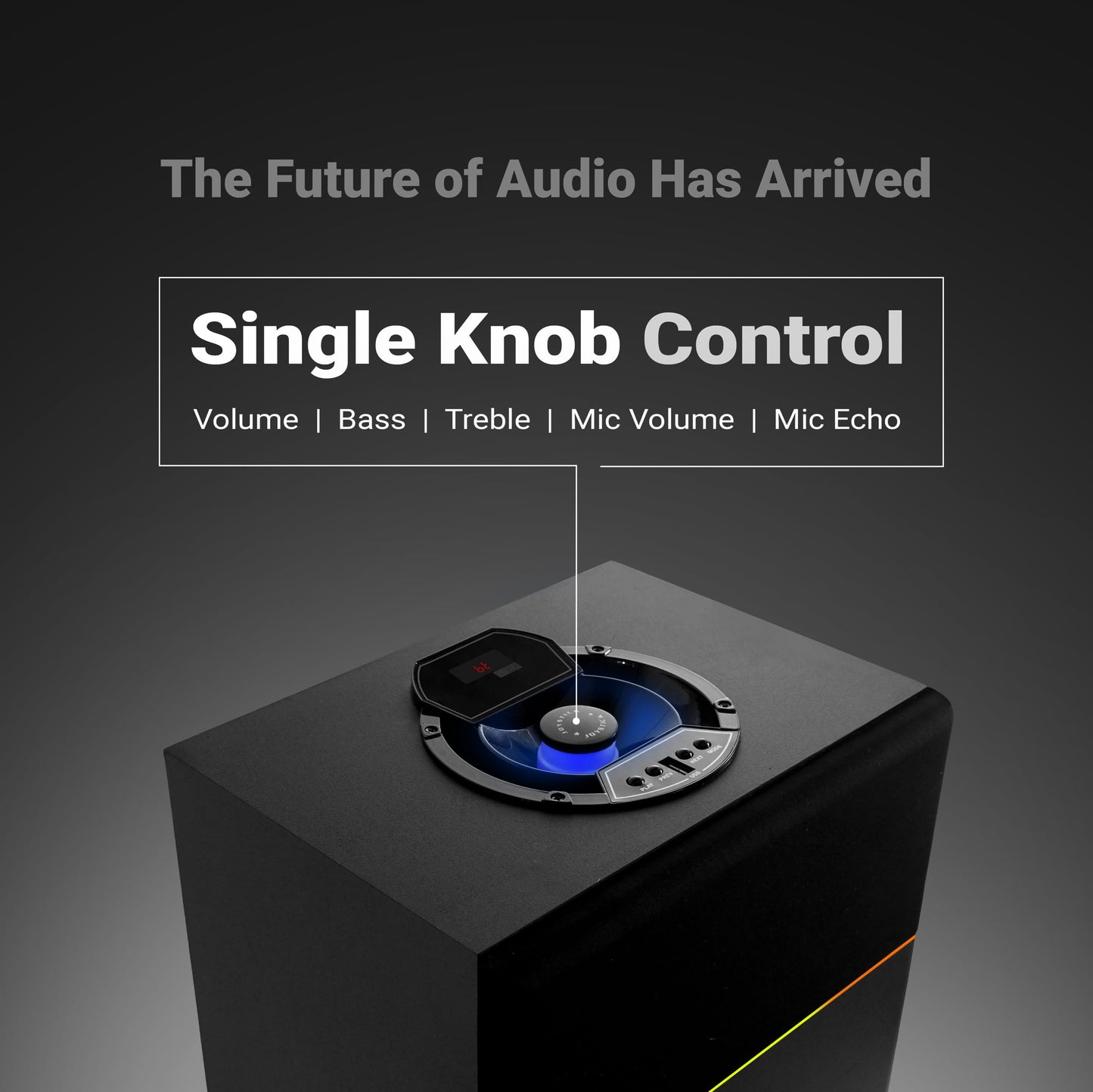 AKAI UltraBoom-80 Bluetooth Party Speaker with Mic, 80 Watts High Bass, LED Lights, Home Theater Music System, Karaoke MIC Speaker, HDMI (ARC), AUX, USB, FM, Remote, Surround Sound for TV & Events