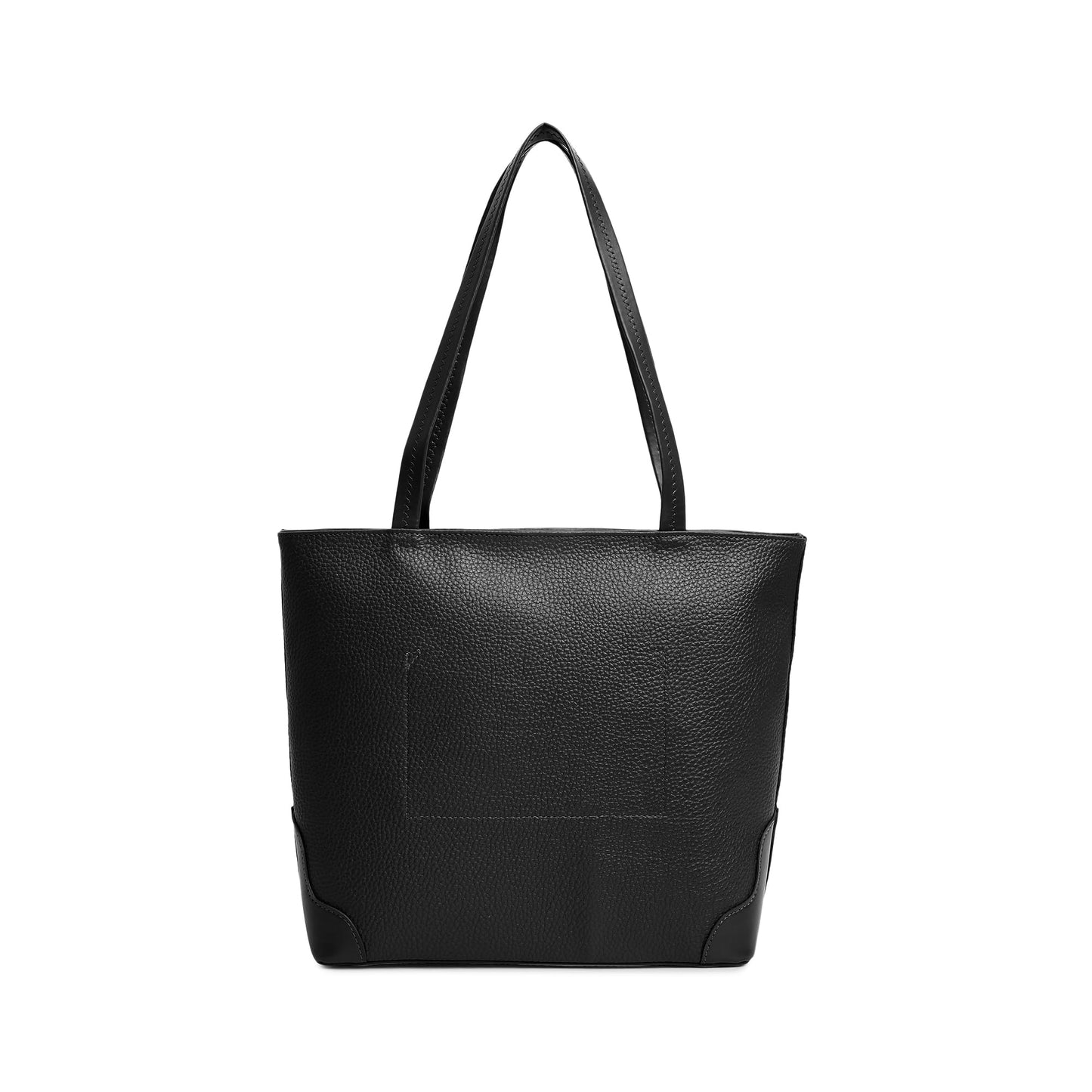 Fastrack Stylish Textured Tote Bag for Women | Trendy Casual Bag for Ladies, Women, Girls | Everyday College Bag Made of Faux Leather (Black)