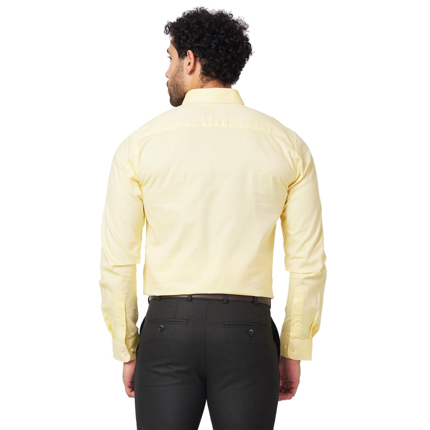 Raymond Men's Slim Fit Pure Cotton Structure Pattern Semi Cutaway Collar Full Sleeve Formal Shirt (Size: 42)-RMSX12952-Y3 Medium Yellow