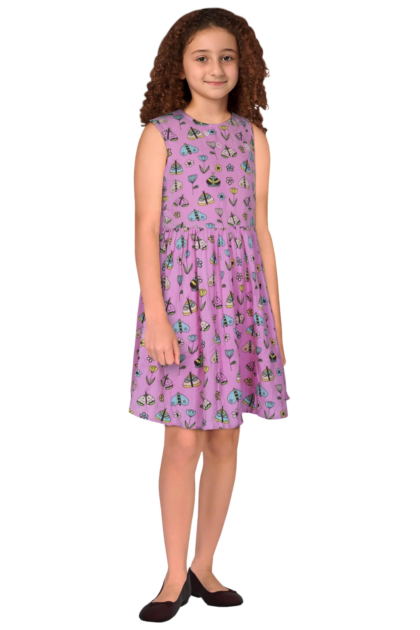 Allen Solly Girl's Viscose Modern Mid-Thigh Length Dress (AGDRCRGF398893_Pink_13 Years-14 Years)