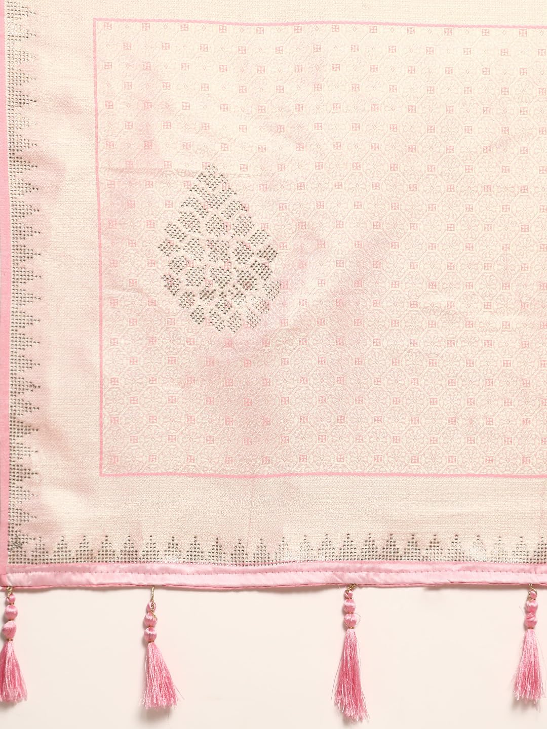 MOHEY Pink Art Silk Mirror Embroidered Saree for Women