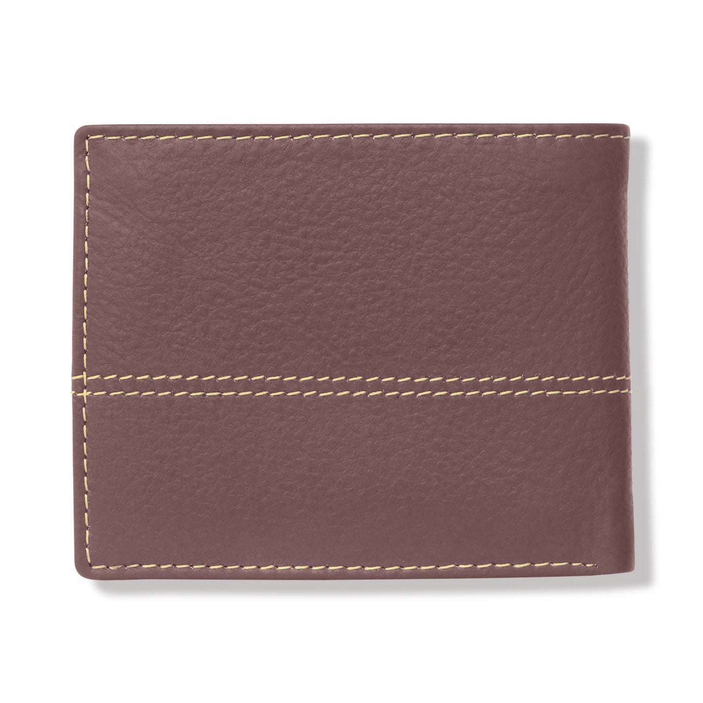 KARA Genuine Leather Maroon Wallet for Men - Bifold Contrast Stitch Men's Wallet with 7 Cards Slots