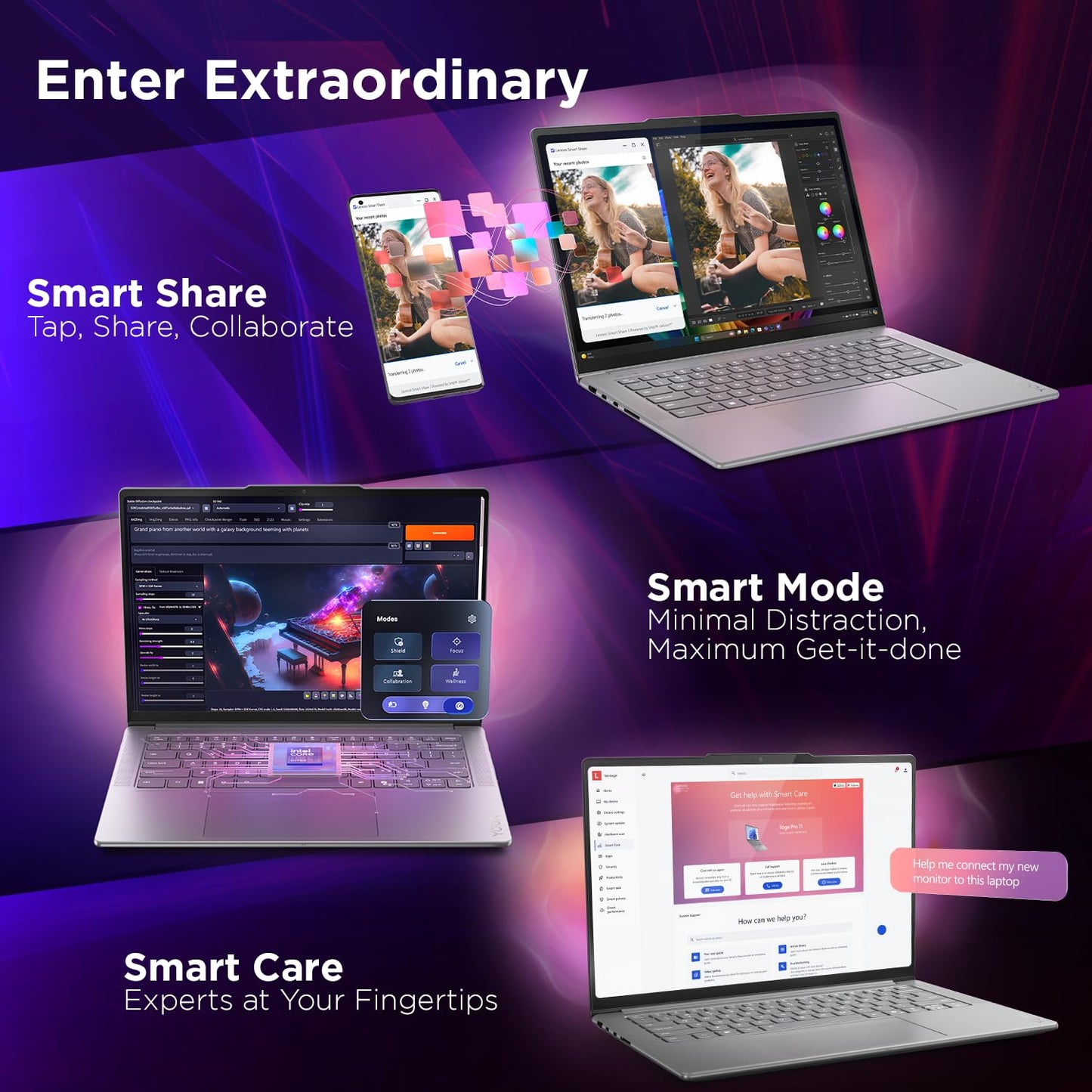 Lenovo Yoga Pro 7 Aura Edition Intel Evo Core Ultra 9 285H (32GB RAM/1TB SSD/14.5" (36.8cm)/3K OLED Touchscreen/AI PC/Copilot+ PC/Windows 11/Office Home 2024 AI Now/Grey/1.5Kg), 83KF001LIN