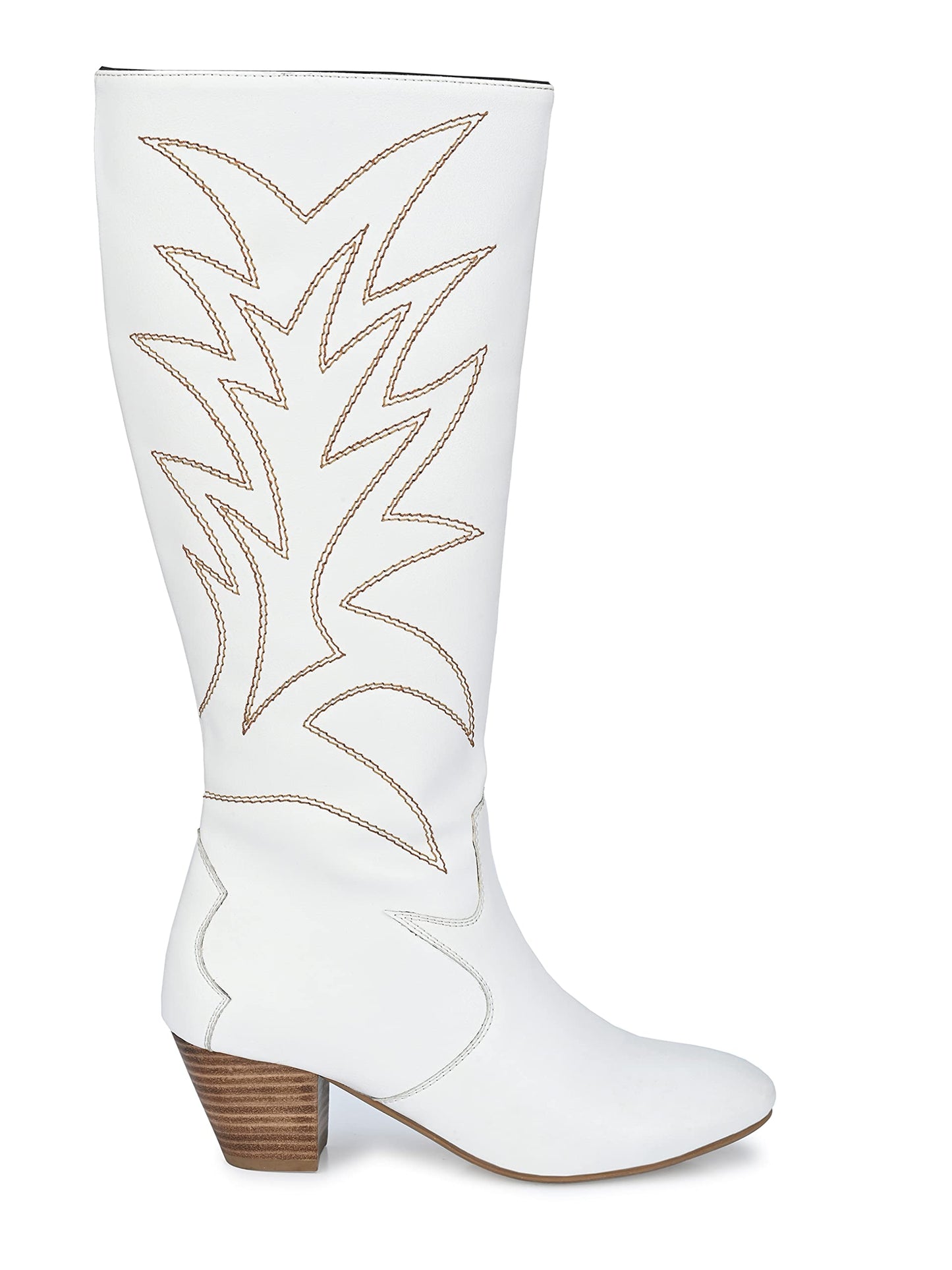 Delize Women's White Cowboy Knee Boots