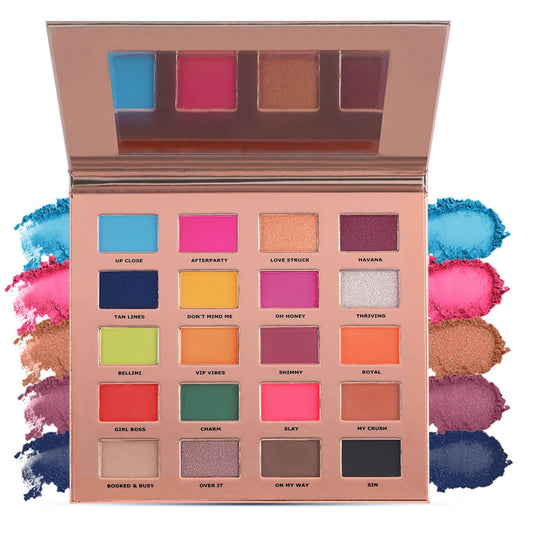 Glam21 Muse Eyeshadow Palette | Highly Pigmented |20 Selected Shades| Highly Pigmented Matte& Shimmer | Long-Lasting, Crease-Free Formula Shades | Professional & Everyday Eye Makeup- 30gm| 02- Divine