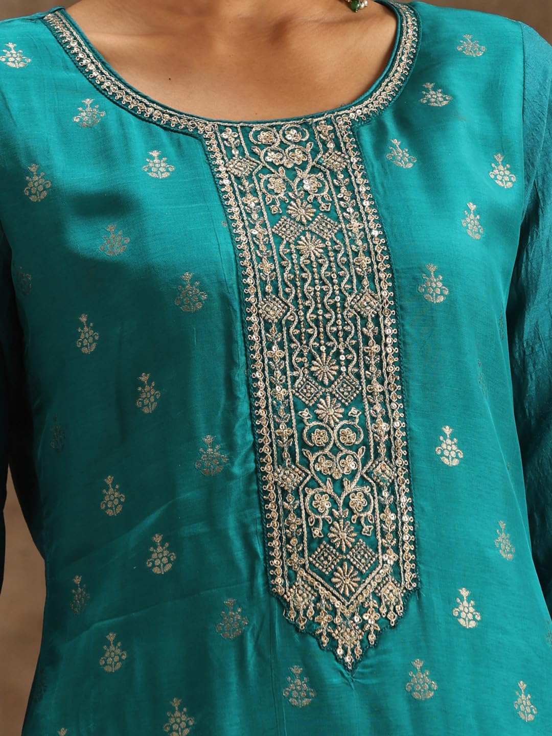 Libas Women's Silk Kurta Sets (38037O_Green