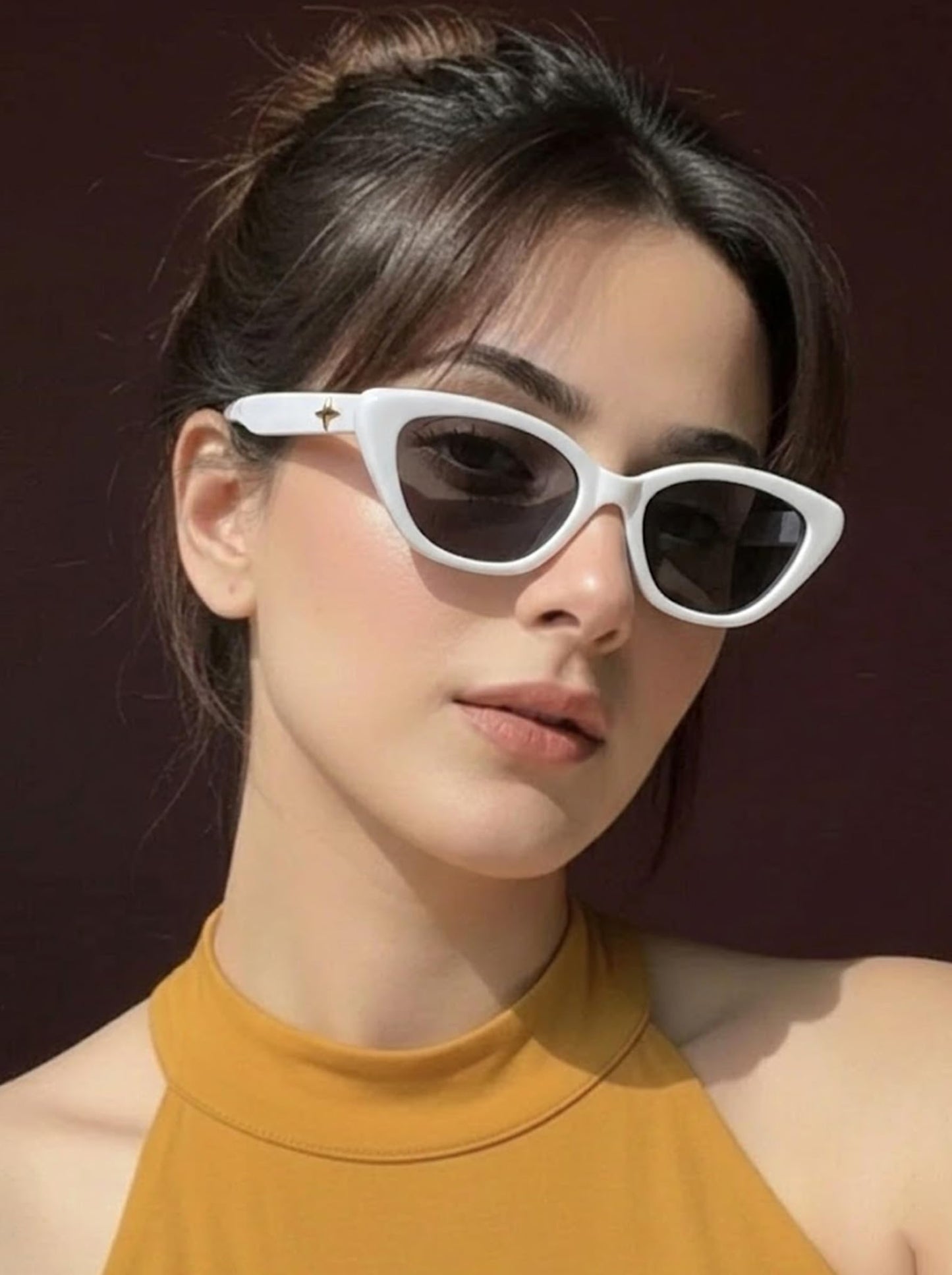 Vibe lens Retro Stylish Cat Eye Sunglasses for Women Stylish | Black Polycarbonate Frame | UV400 Protection | Trendy Cateye Goggles for Woman | Shades for Adult