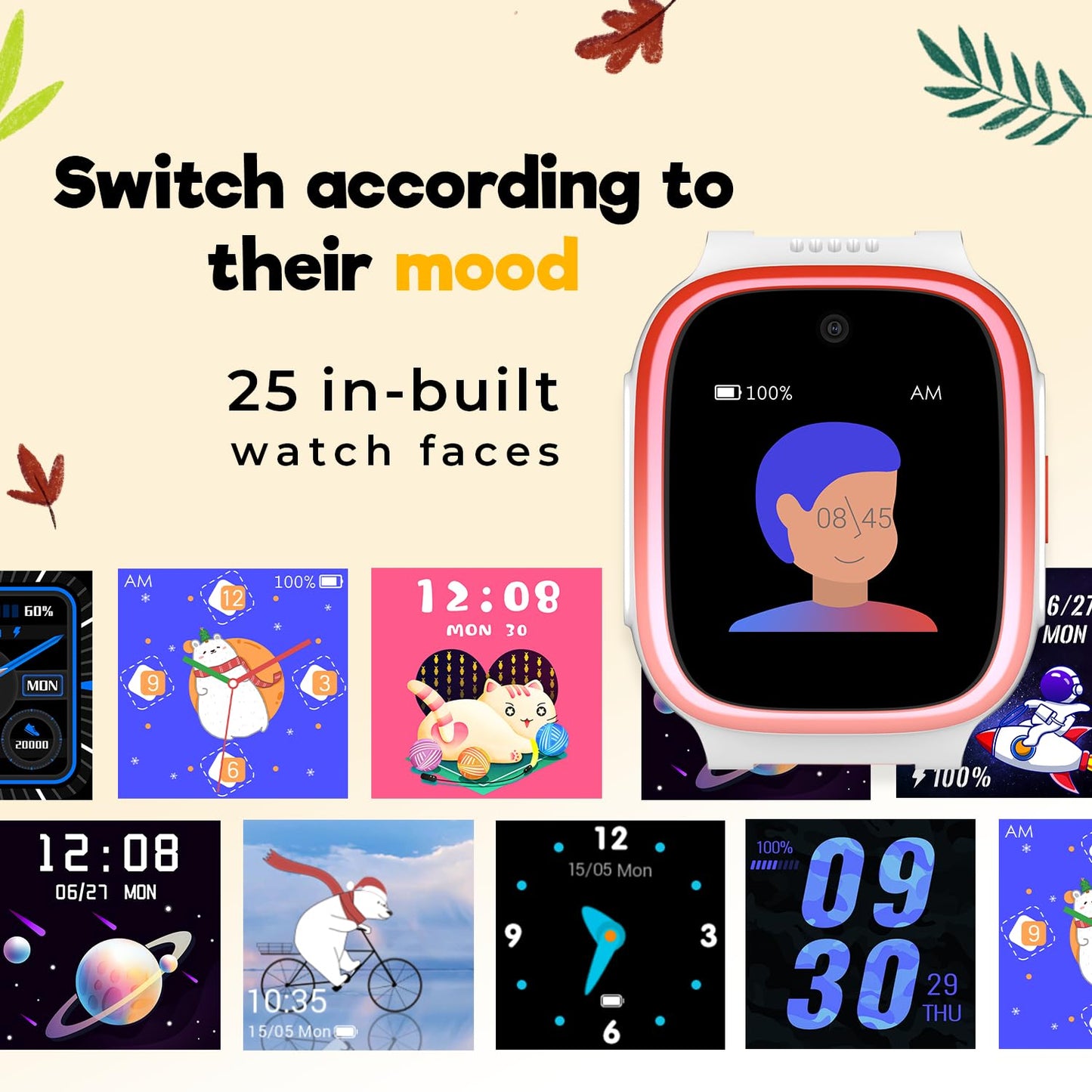 Noise Explorer Kids Smart Watch with GPS Tracking, 2-Way Video & Voice Calling, Safe Zone Alert, School Mode, SOS, Habit Formation, App for Parents (Wonder Pink)