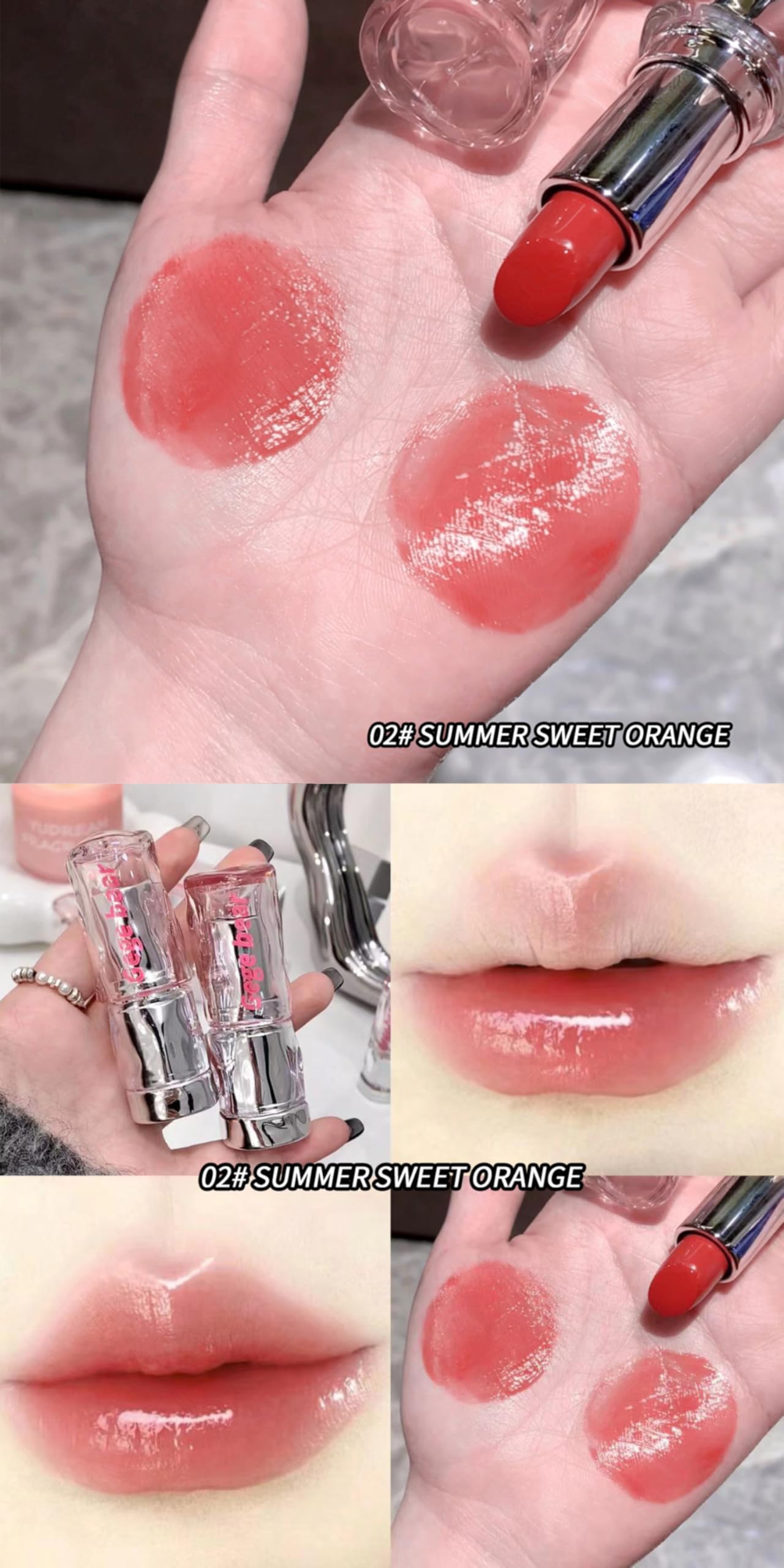 Gege Bear Light and Hydrating Lipstick for Women – Lightweight, Moisturizing, | Available in 6 Shades | Long-Lasting, High-Pigment Lip Gloss | Hydrating and High Shine Makeup | A Perfect Mix of Lip Balm & Lip Tint | (06-VINTAGE RED PEAR, 3.8g)