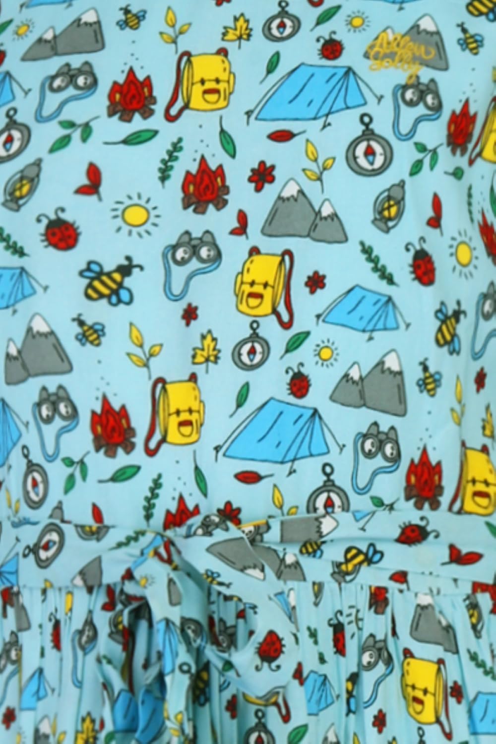 Allen Solly Girl's Viscose Modern Mid-Thigh Length Dress (AGDRCRGFO75279_Blue_11 Years-12 Years)