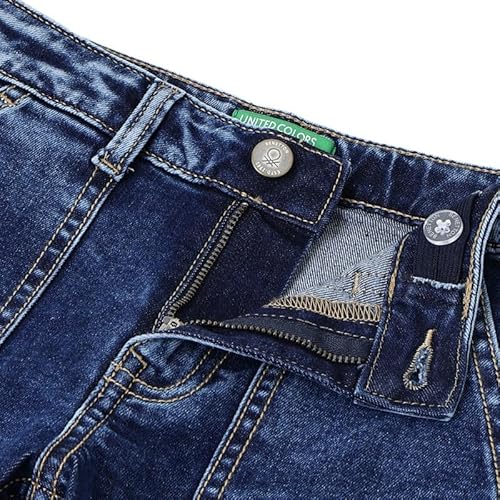 United Colors of Benetton Straight Fit Solid Mid Rise Jeans Blue