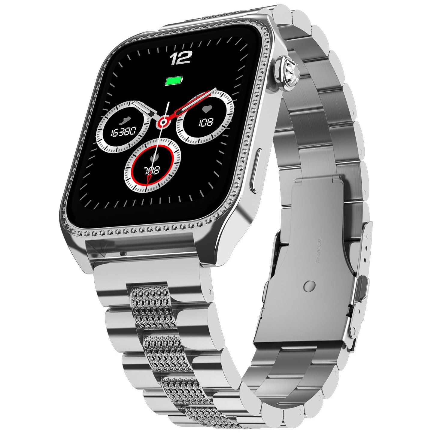 Fire-Boltt Xelor Luxury Stainless Steel Smart Watch. 1.78" AMOLED, Always-On Display, 368 * 448 px Resolution, Bluetooth Calling, 75 HZ Refresh Rate