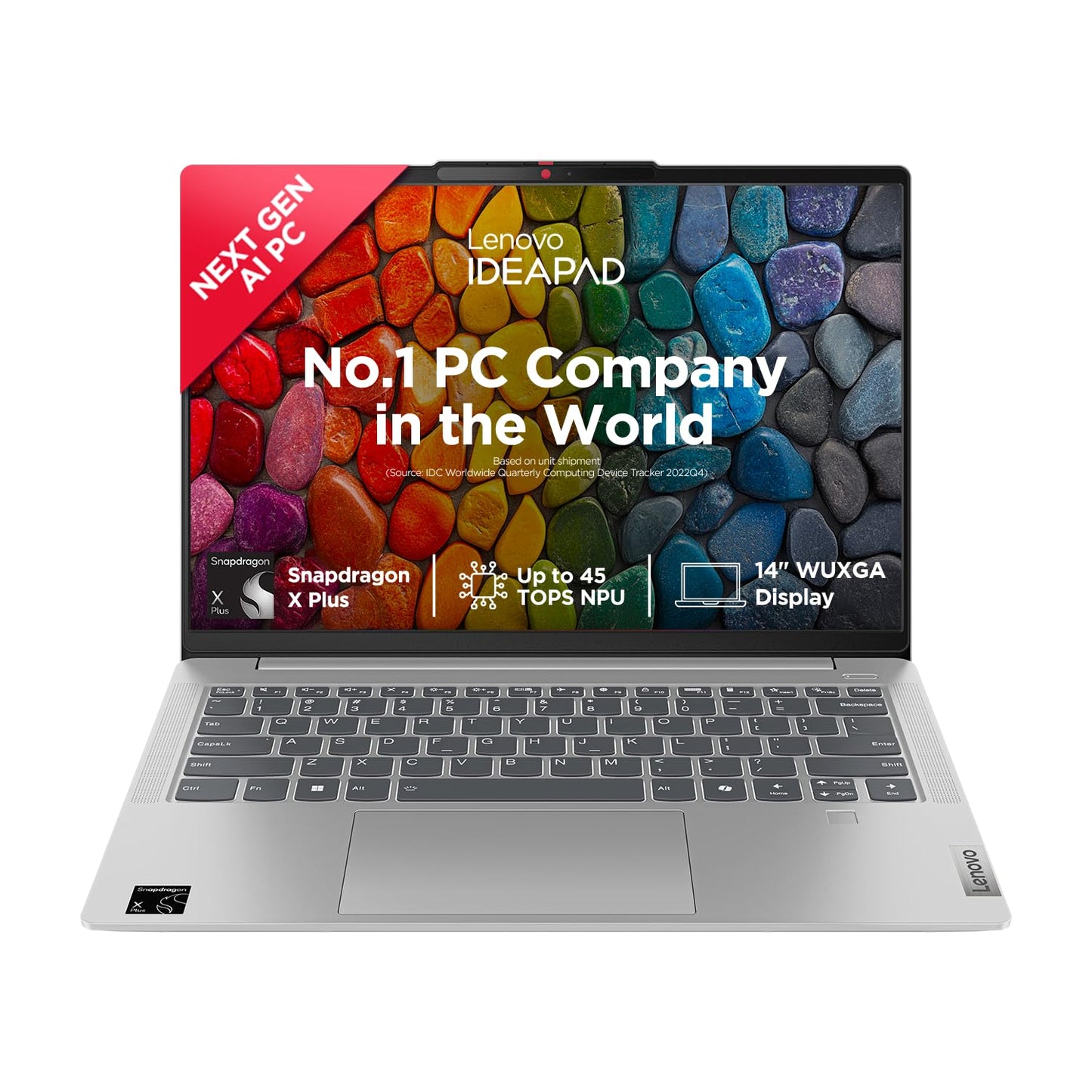 Lenovo IdeaPad Slim 5 Snapdragon X Plus X1P-42-100, Copilot+ AI PC (Qualcomm Adreno iGPU/45TOPS/16GB RAM/1TB SSD/WUXGA IPS Display/14(35.5cm)/Win 11/MS Office 2021/Grey/1.89Kg), 83HL0035IN AI Laptop
