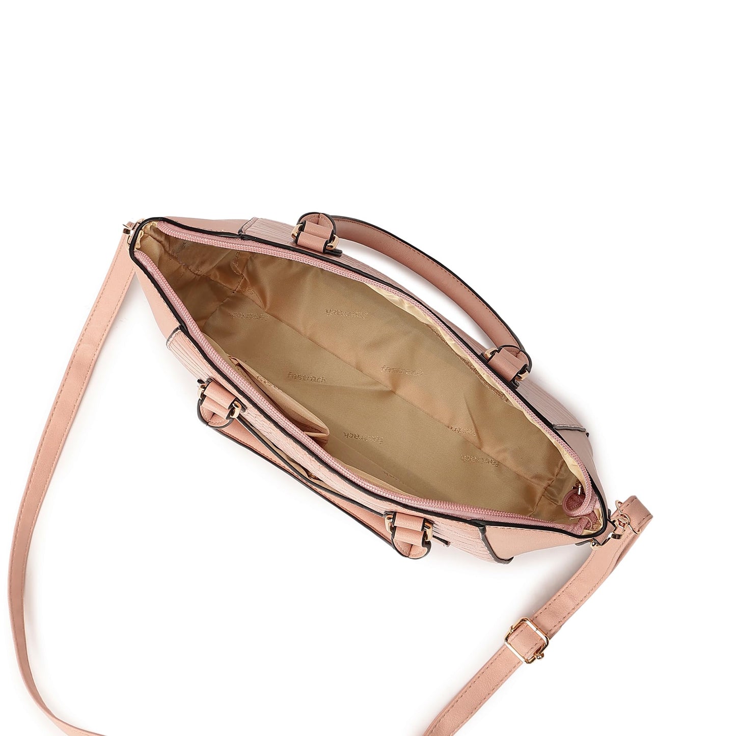 Fastrack Croco Textured Structured Satchel with Detachable Sling Strap for Women, Girls and Ladies | Fits Upto 11" iPad or Tablet | Made of Premium Faux Leather | Ladies Purse Handbag