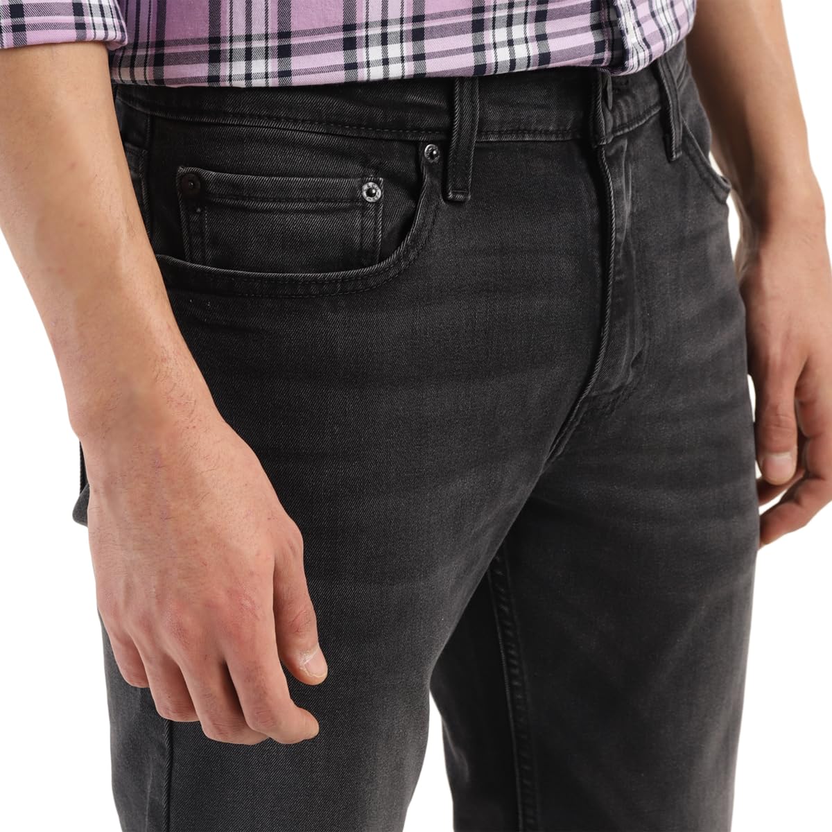 Levi's Men's 511 Slim Fit Mid Rise Light Fade Stretchable Jeans Black