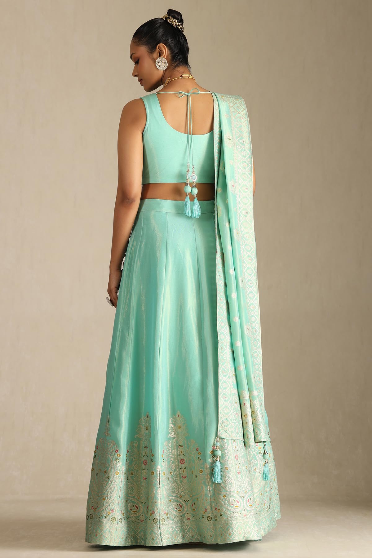 Soch Women's Viscose Blend Unstitched Ghagra Choli (OWS5CD21624_Blue_XL)