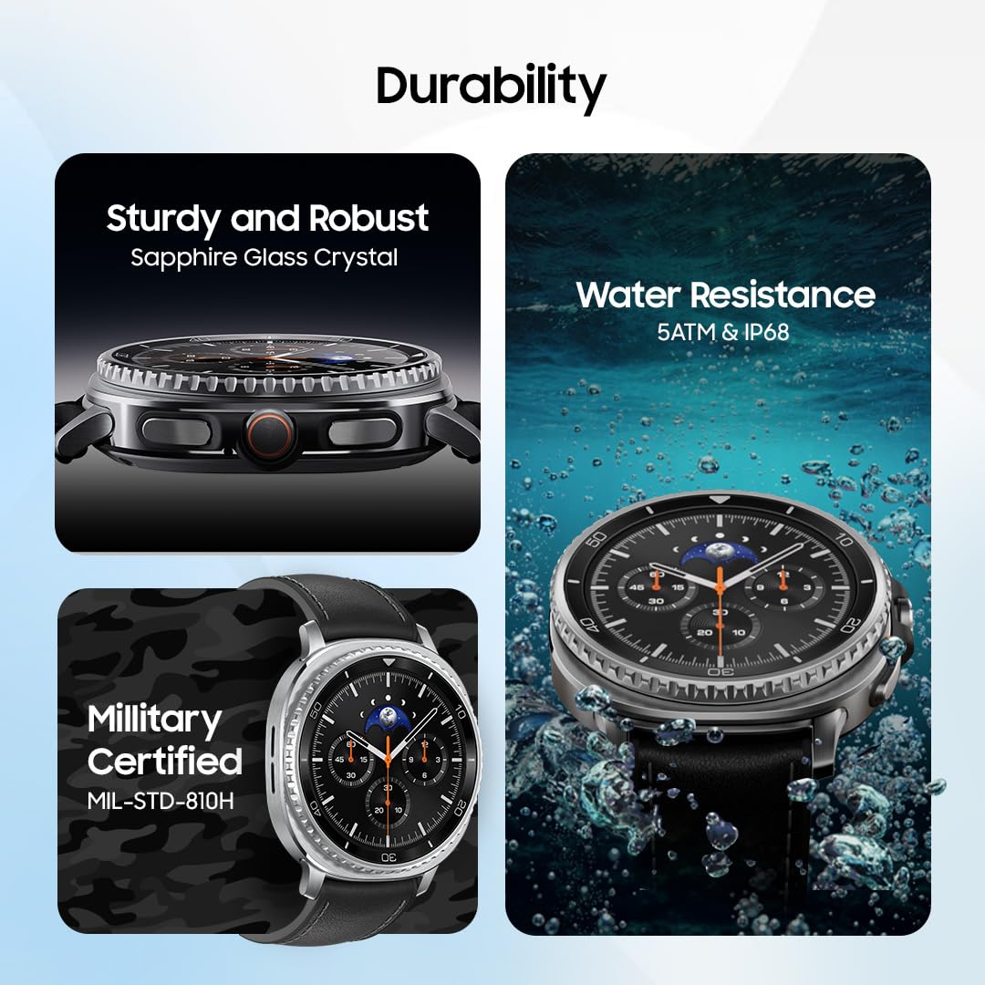 Samsung Galaxy Watch8 Classic (46mm LTE, Black) with 3nm Processor | Dual GPS | Sapphire Glass & Stainless Steel | 5ATM & IP68 | BP, ECG, IHRN & Vascular Load Monitoring | Anti-oxidant Index