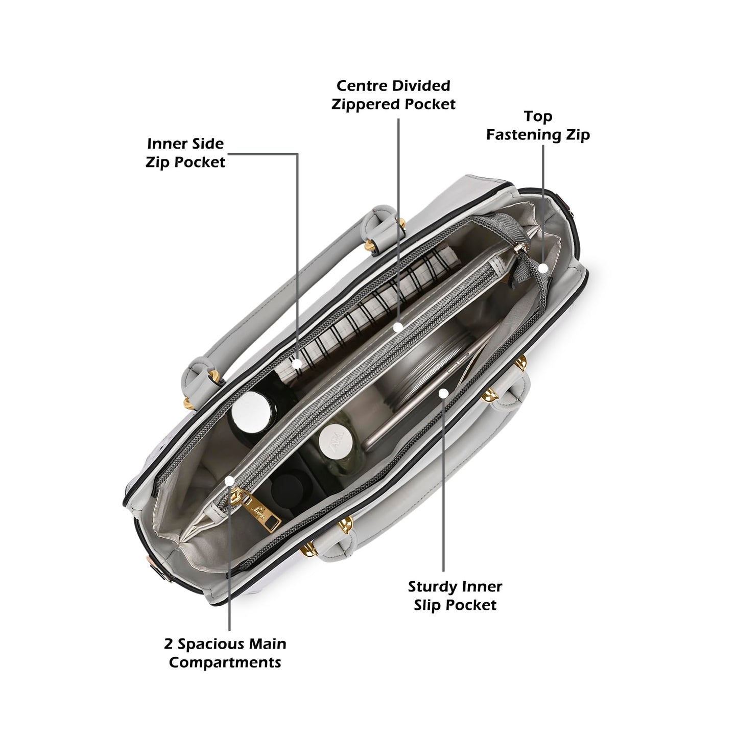 Lavie Women's Ushawu Medium Satchel Bag for Women | Satchel Handbag for Work | Ladies purse | Stylish Shoulder Bag | Gift for Women