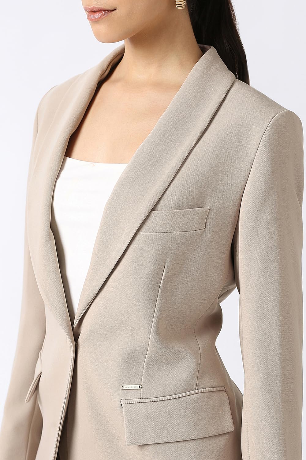 Van Heusen Women's Blazer (VWBZFRGF216256_Beige