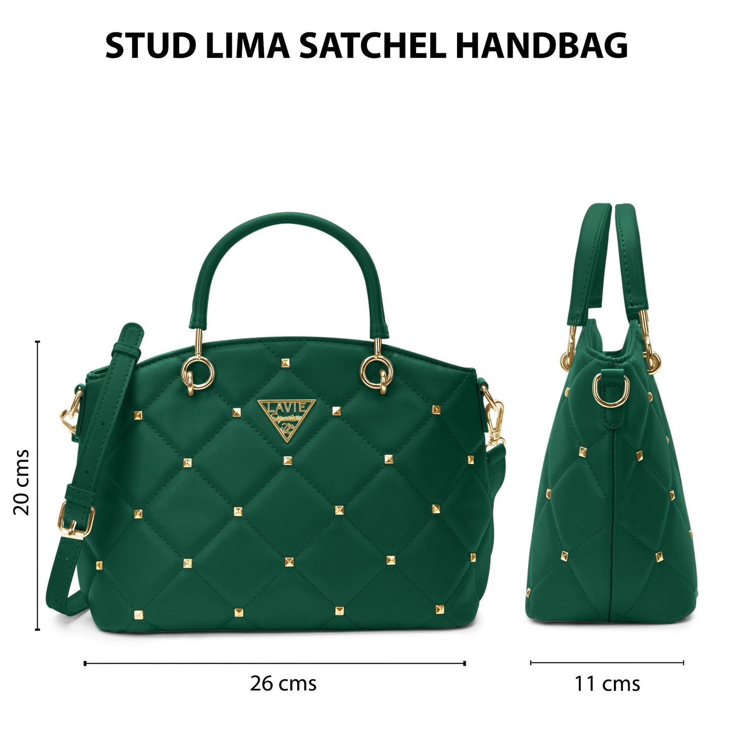 Lavie Signature Women's Stud Lima Satchel Handbag | Satchel Bag for Work | Ladies purse | Stylish Shoulder Bag | Gift For Women