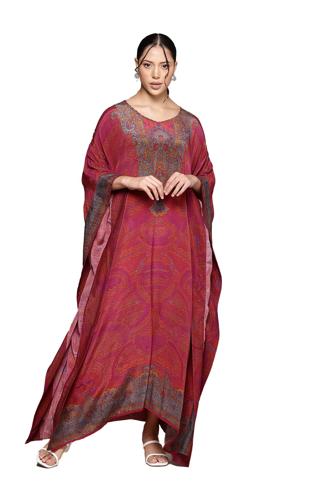 Ritu Kumar Pink Aboriginal Kaftan Dress with Camisole