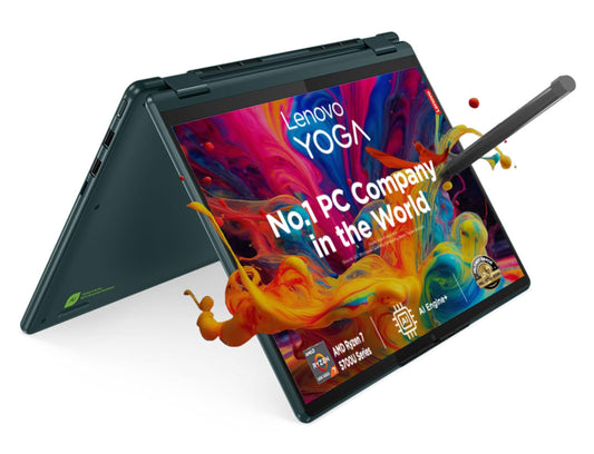 Lenovo Yoga 6 AMD Ryzen 7 5700U 13.3"(33.78cm) FHD+ IPS 2in1 (16GB/512GB SSD/Win 11/Office 2021/Backlit KB/Fingerprint/Digital Pen/3Yr Warranty/Alexa/3 Month Game Pass/Dark Teal/1.37Kg),82UD0068IN