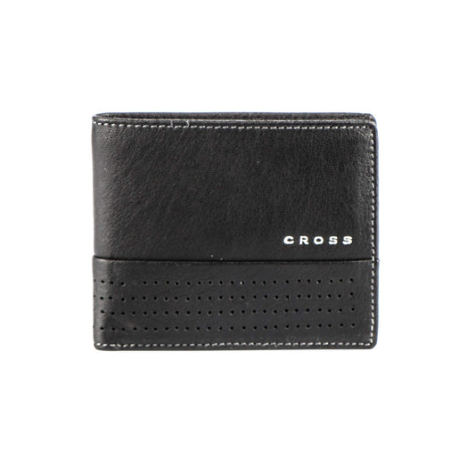 Cross Erie Men's Leather Bi Fold Coin Wallet -Black