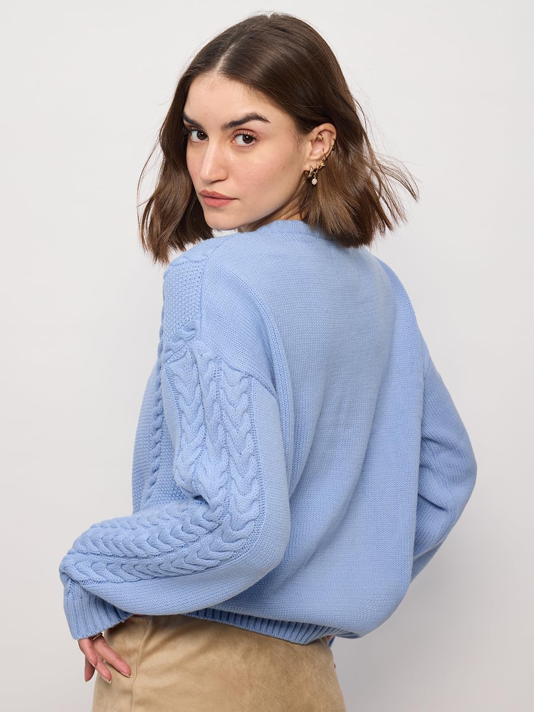 The Souled Store Cable Knit Sweater : Tiffany Women and Girls Oversized Sweater