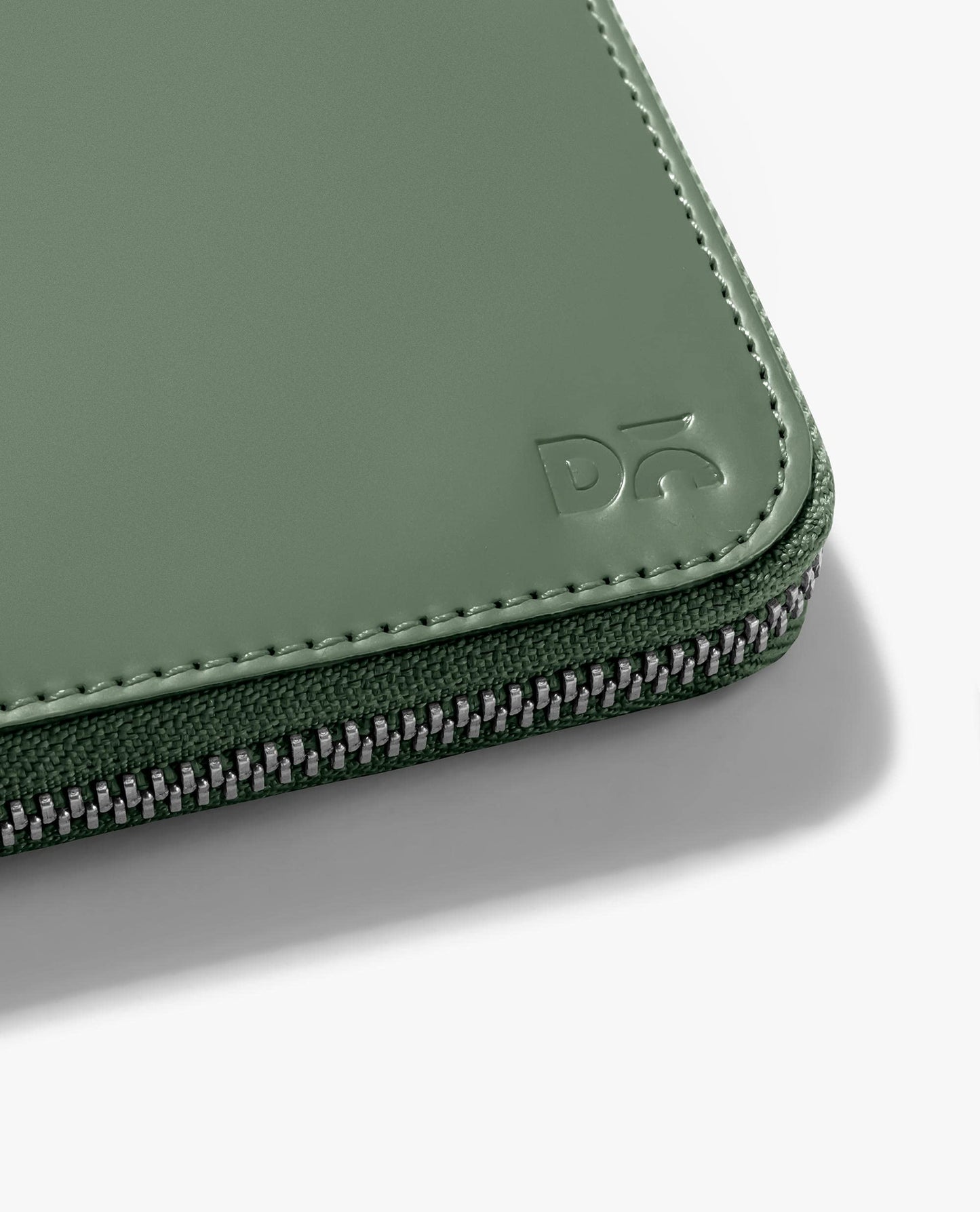 DailyObjects Sap Green Women's Zip Wallet | Made with Vegan Leather Material | Carefully Handcrafted | Holds up to 8 Cards | Slim & Easy to Fit in Pocket | Coin Pocket with Button Closure