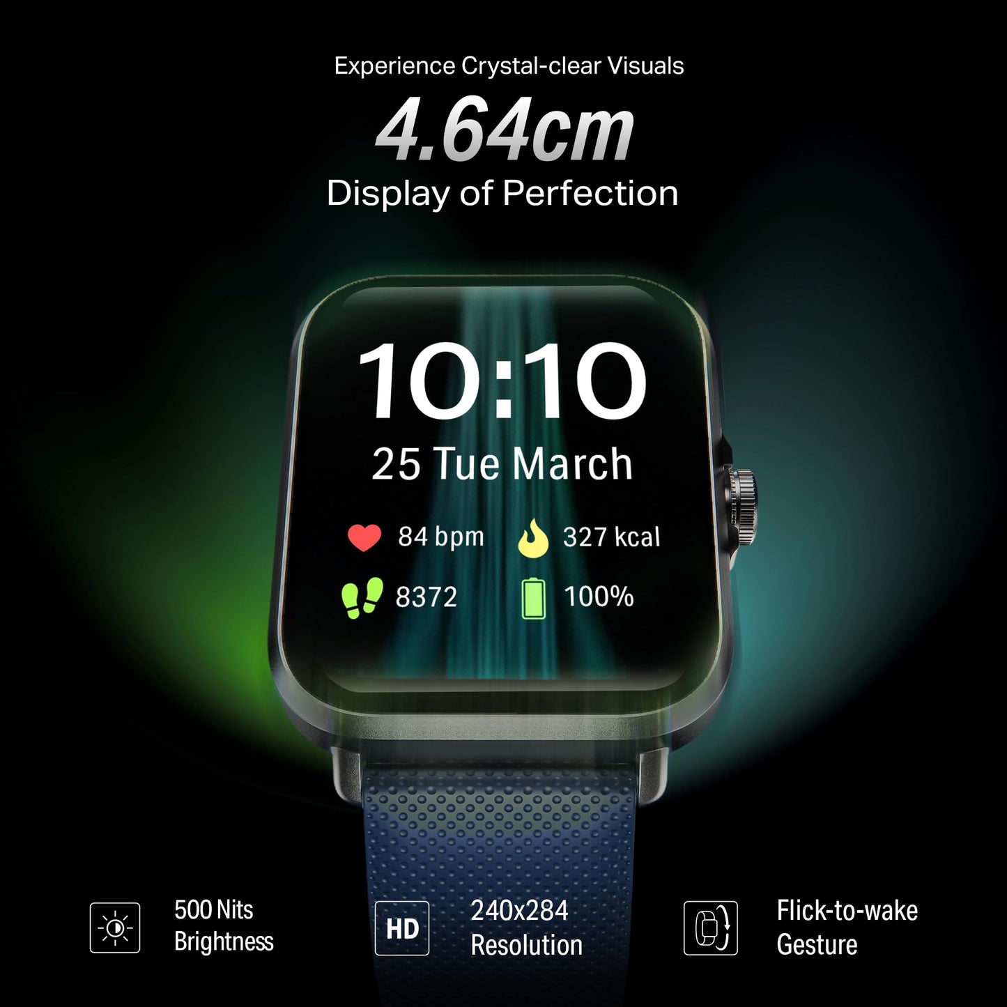 boAt New Launch Storm Infinity w/ 15 Days Extensive Battery Fueled by Huge 550mAh Battery, Fast Charge, 1.83”(4.65cm) HD Display, Functional Crown, BT Calling, Smart Watch for Men & Women (Deep Blue)