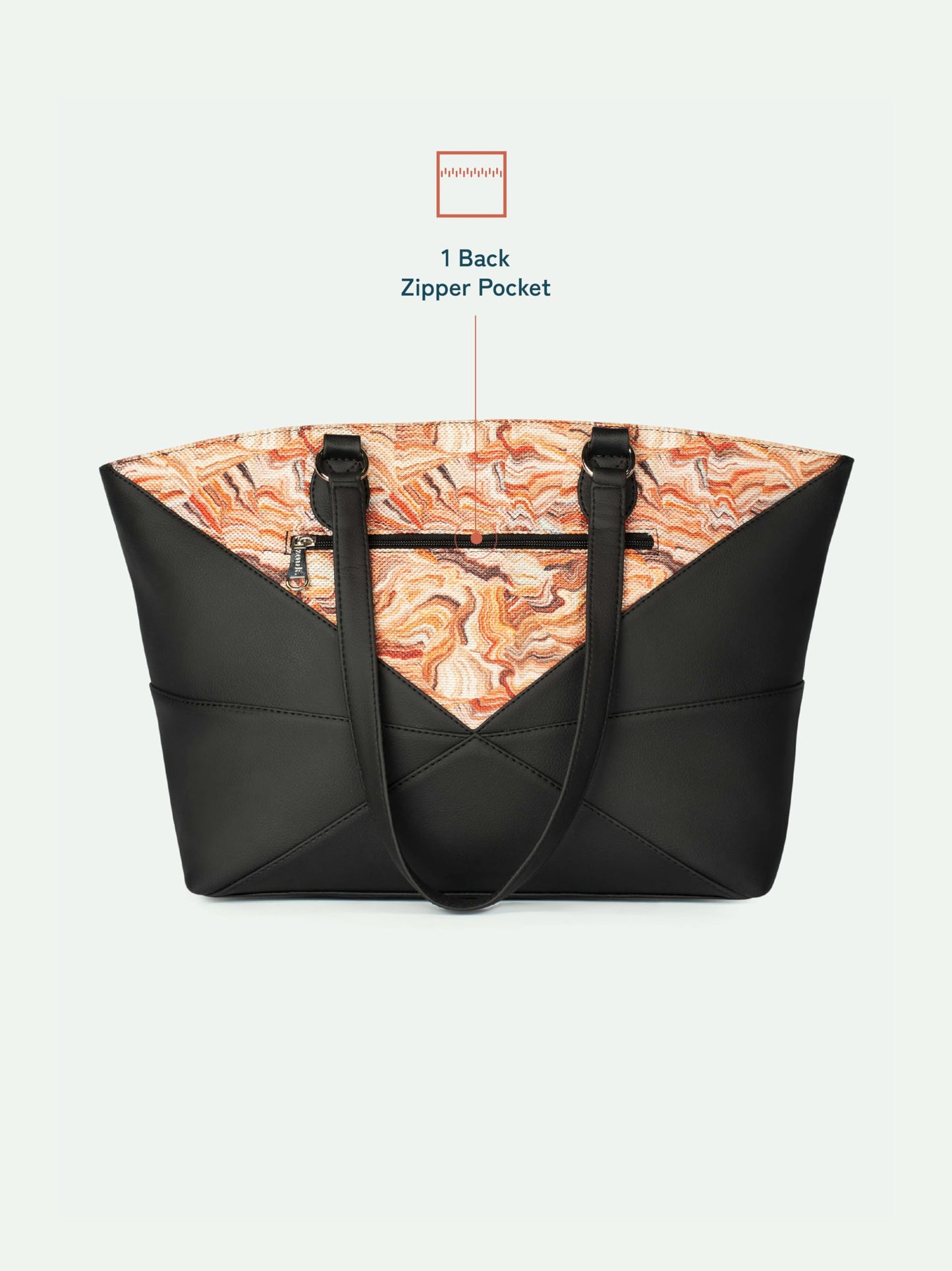 ZOUK Rhea Kapoor Tote Bag - Nicobar Coral | Elegant Vegan Leather Tote for Women | Multicolor